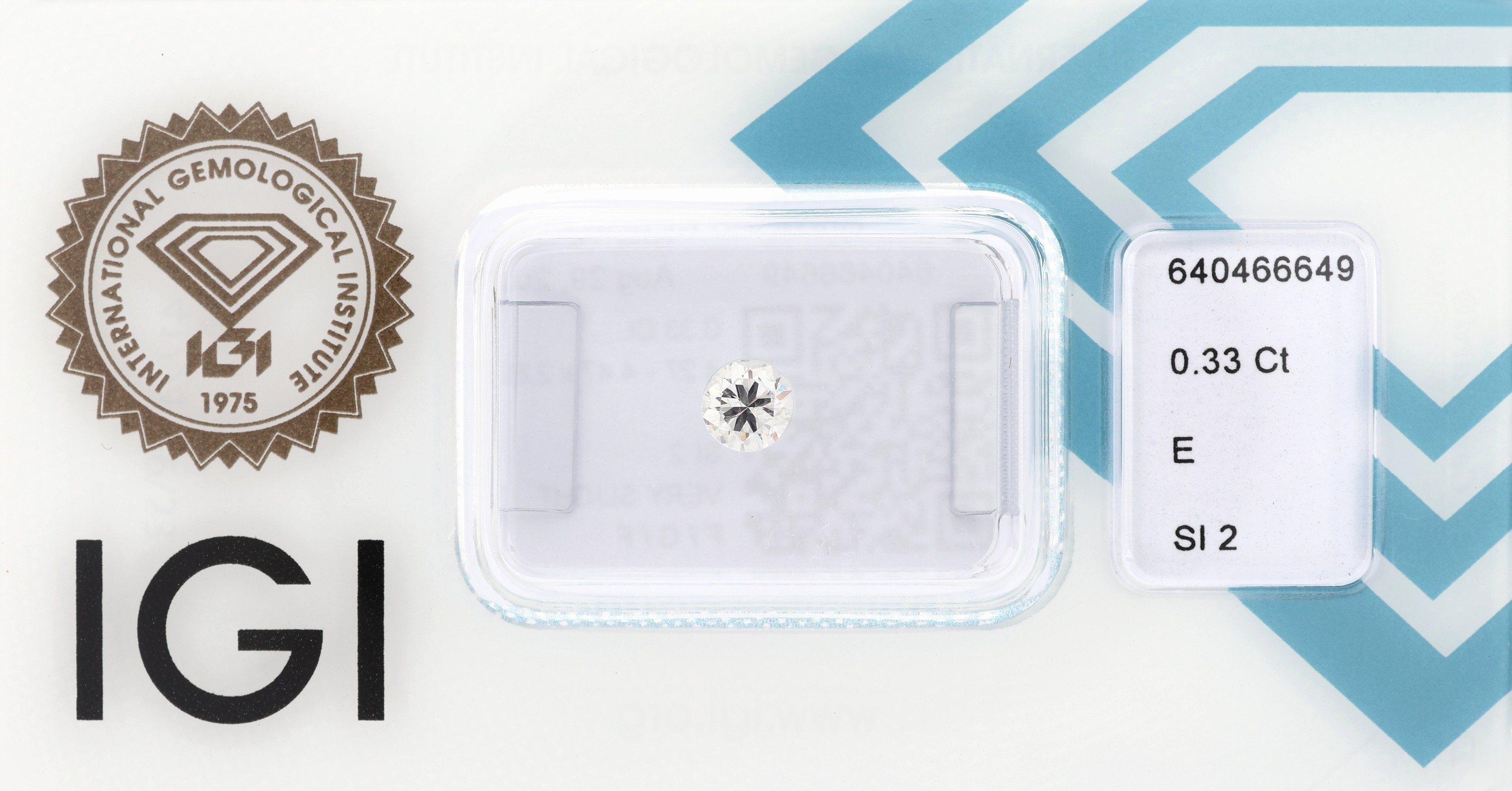 Loser Brillant, 0.33 ct hochfeines Weiß (E)/si2, eingeschweißt, IGI-Expertise anbei