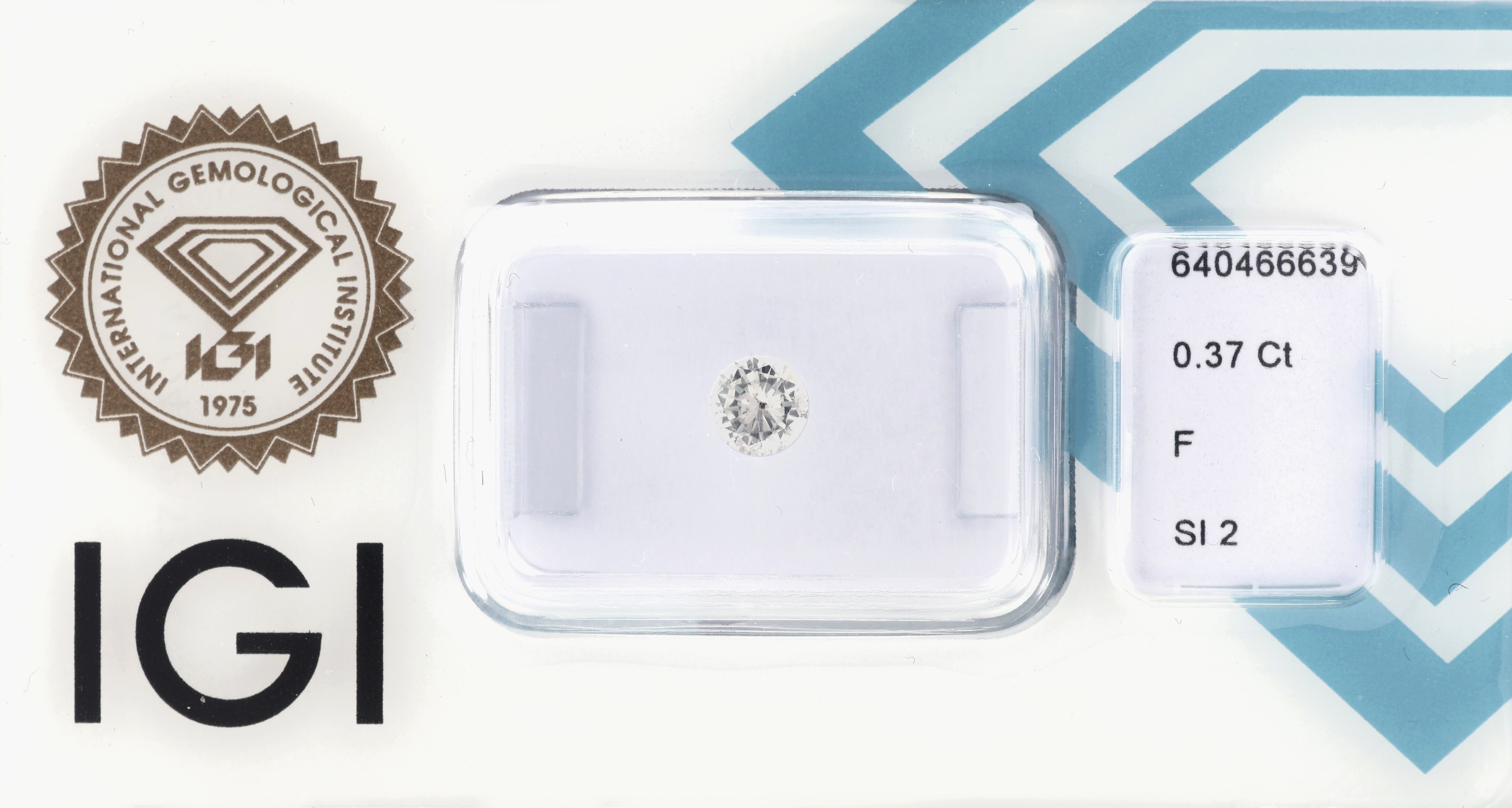 Loser Brillant, 0.37 ct feines Weiß+(F)/si2, eingeschweißt, IGI Expertise