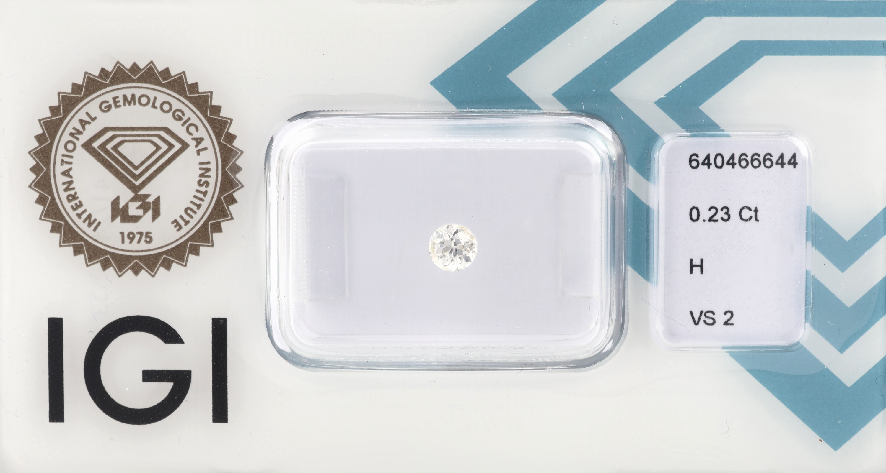 Loser Brillant, 0.23 ct Weiß(H)/vs2, eingeschweißt, IGI Expertise
