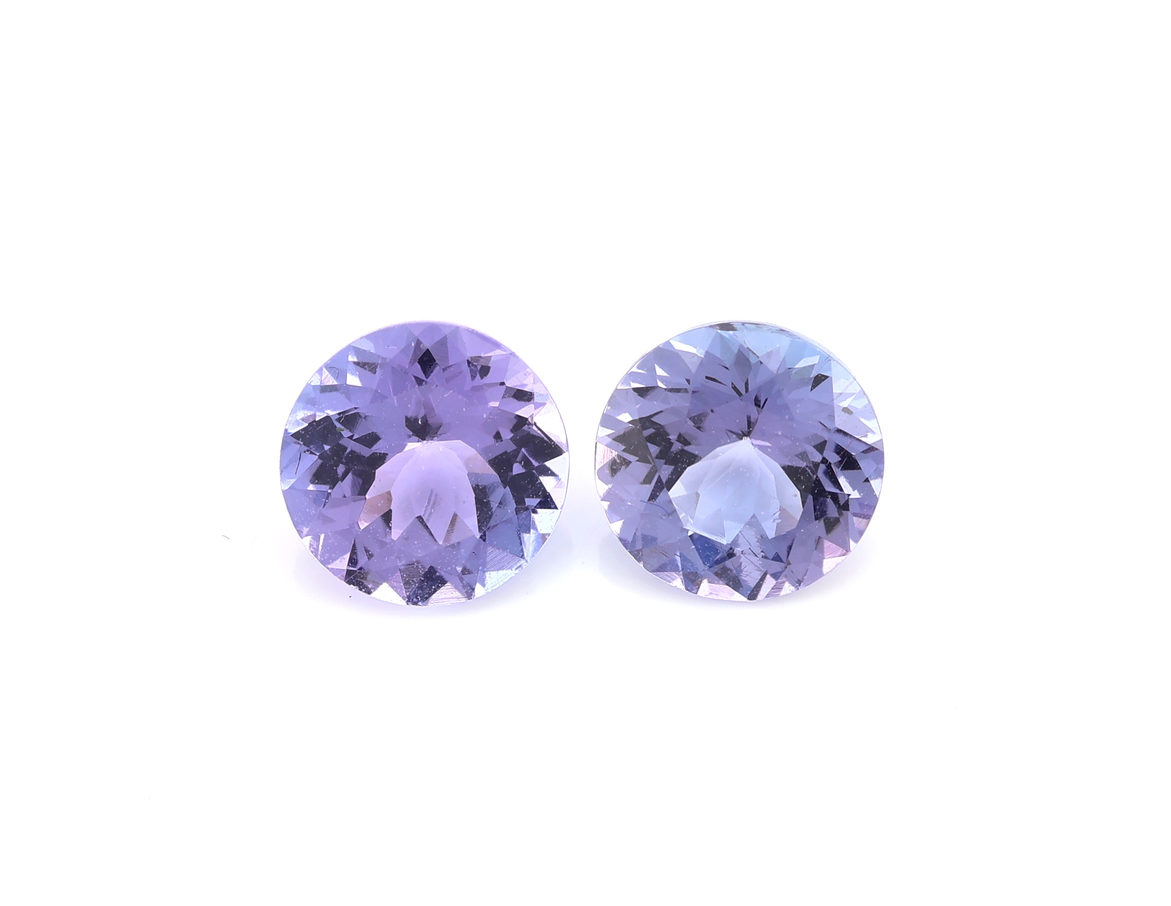 Lot 2 lose Tansanite, zus. ca. 2.53 ct, rundfacett.