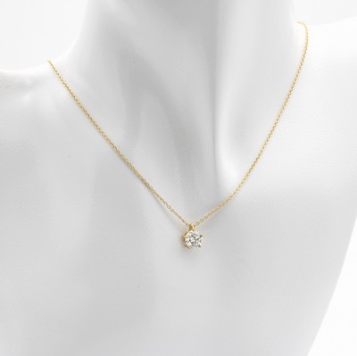 Image Collier mit Brillantsolitär, GG 750/000, Brill. ca. 1.04 ct Weiß/si in ...