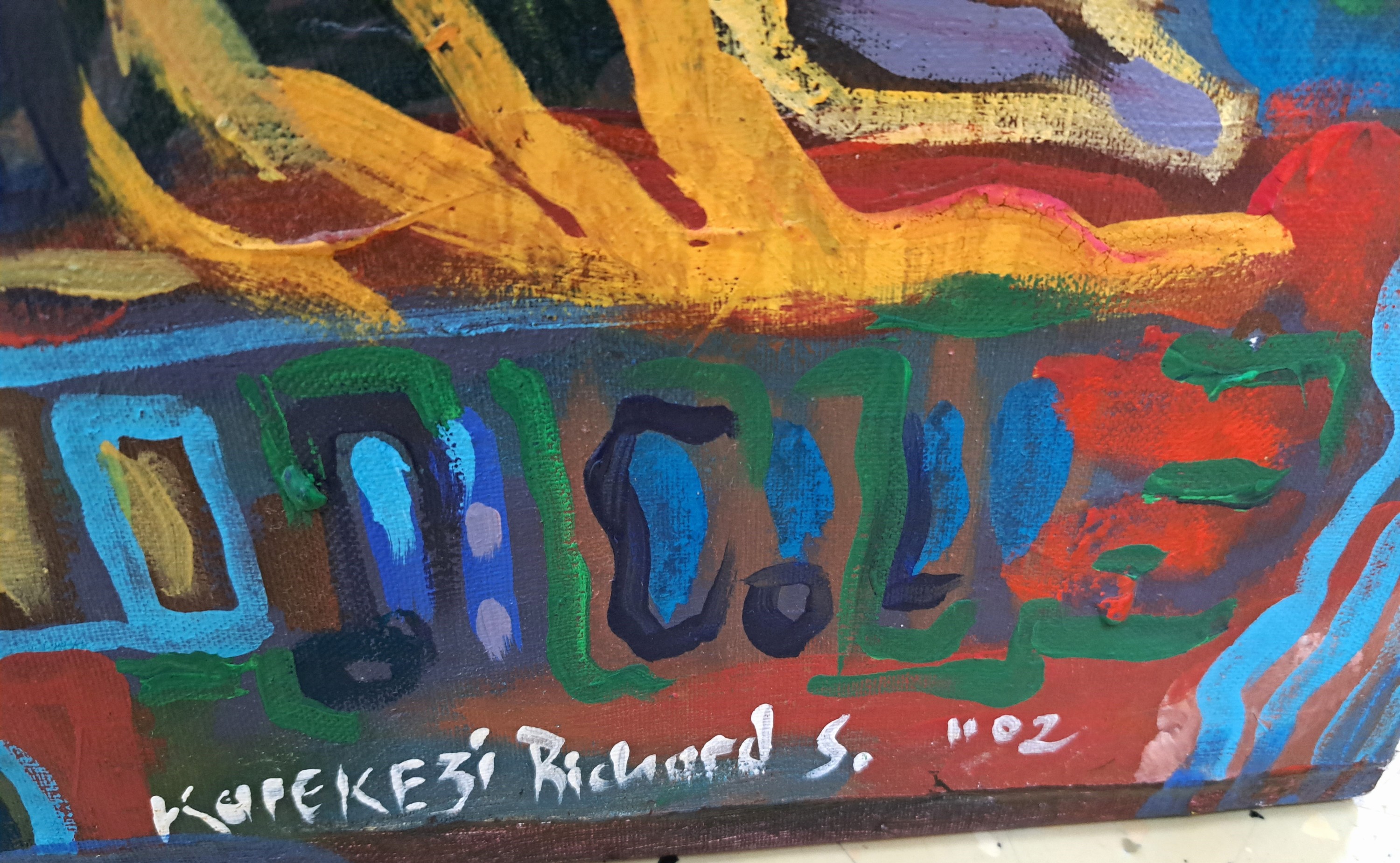 Detail a: Richard Karekezi "Safari", geb. 1983 Mityana, Uganda, Auszeichnungen und Ausstellungen u.a. in Speyer, hier: "Musik with us", ...
