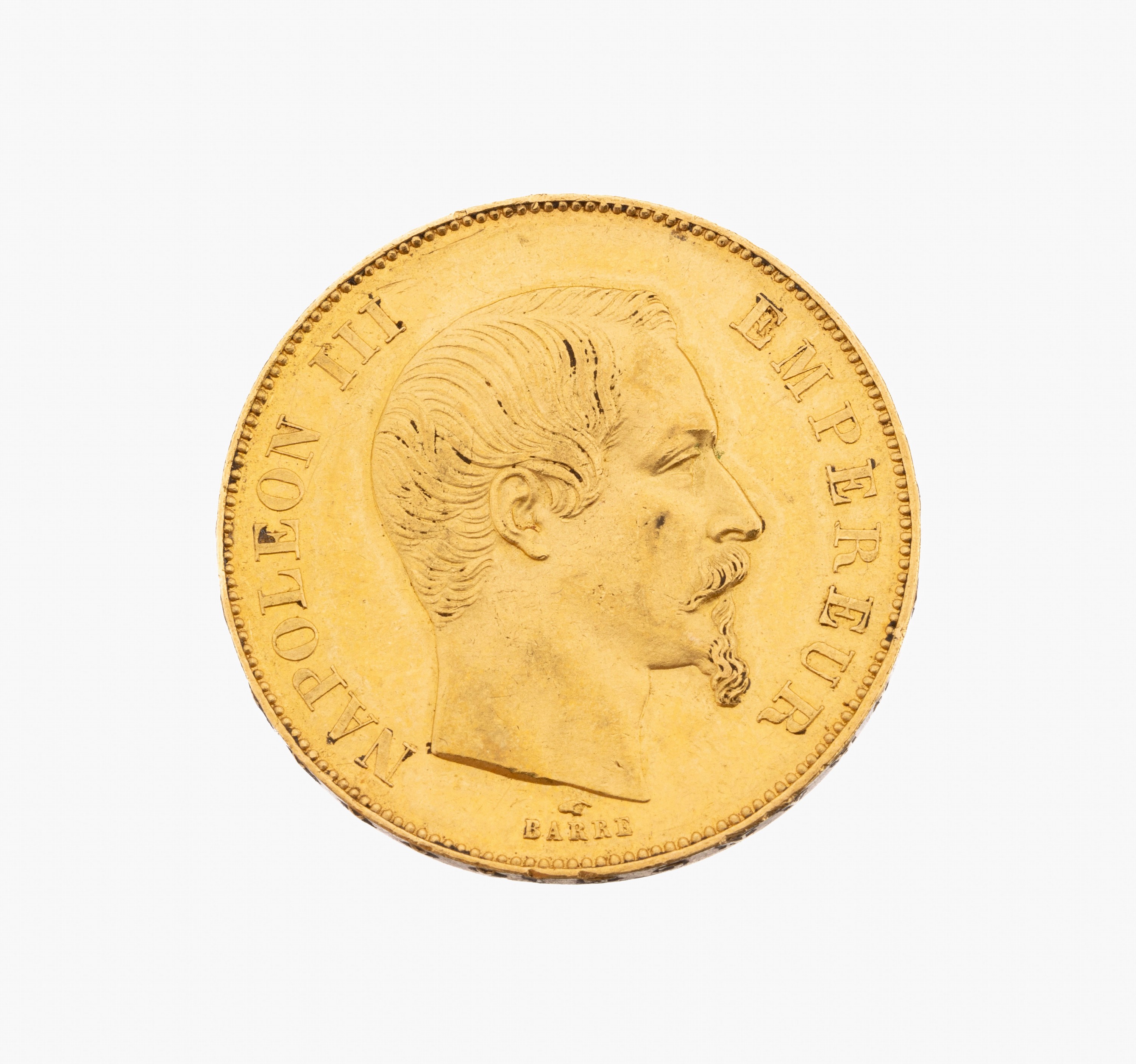 Goldmünze 50 Francs 1855 A, Napoleon III. Empereur, Empire francais