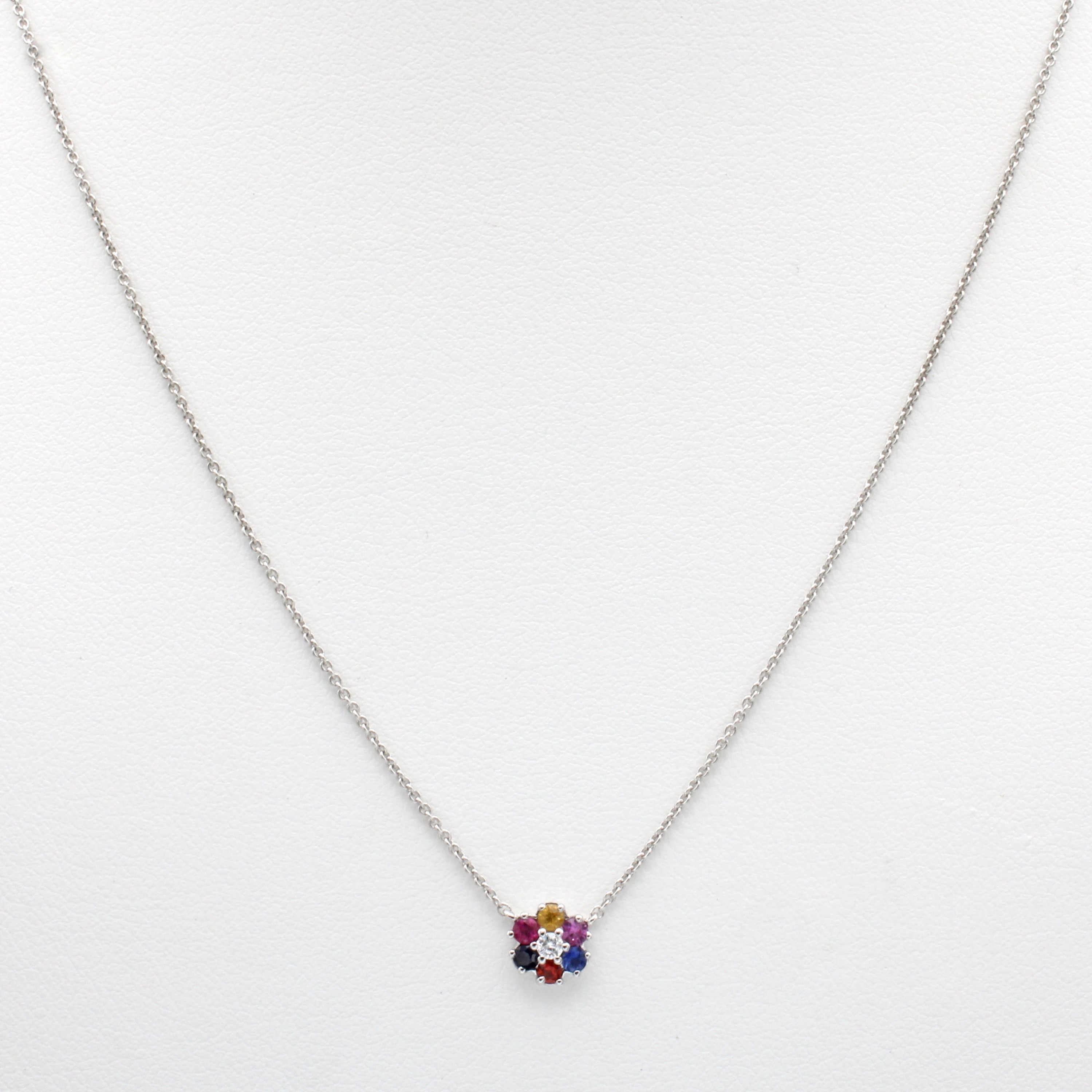 Image 26850374 - Collier ´Blüte´ mit Saphiren und Brillant, WG 750/000, 6 fac. fancy Saphire zus. ca. ...