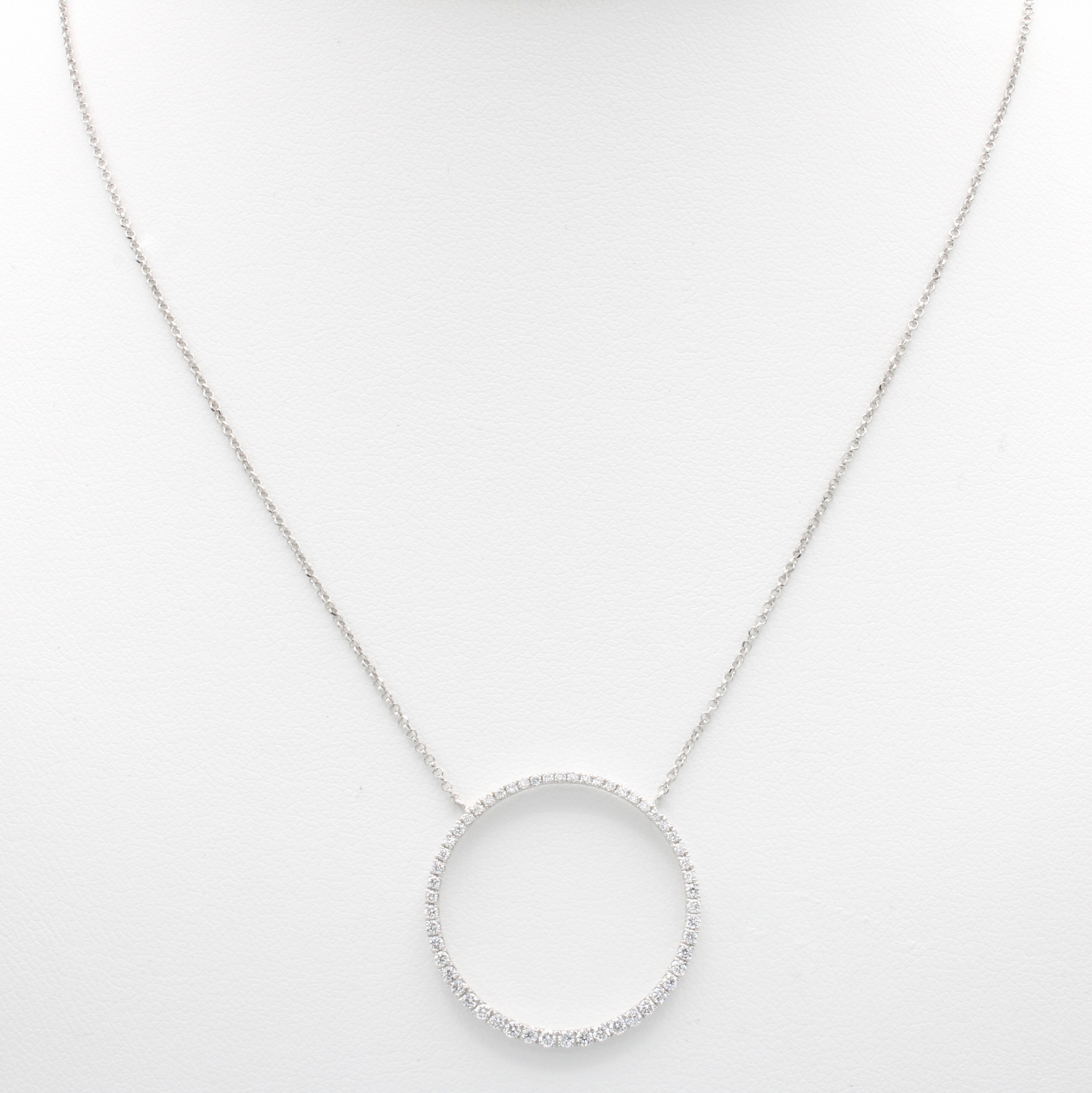 Image 26850409 - Collier mit Brillanten, WG 750/000, kreisförm. Element bes. m. 54 Brill. zus. ca. 0.39 ...