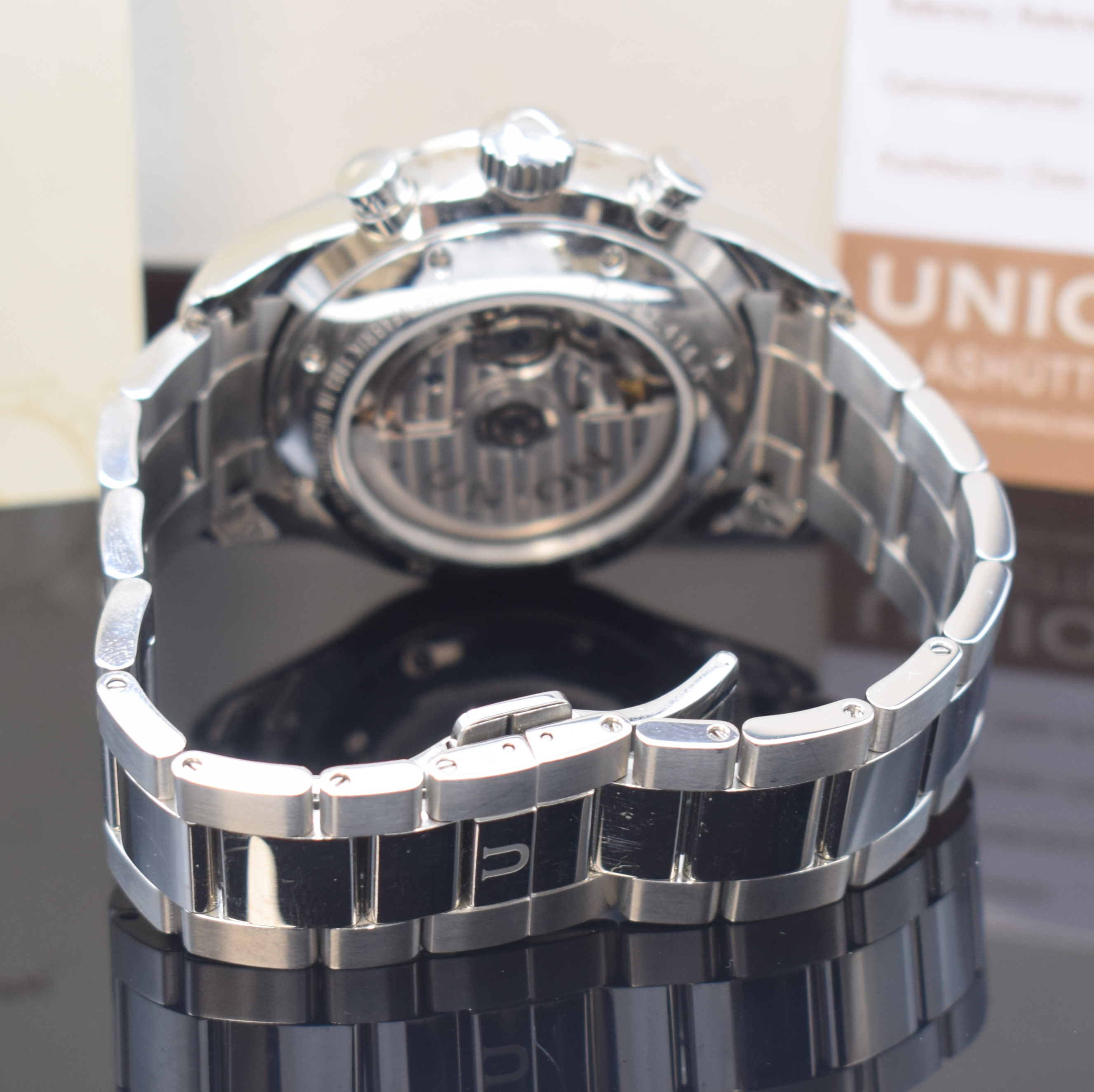 Detail b: UNION GLASHÜTTE Viro Herrenchronograph Referenz D011.414.11.041.00, Deutschland verk. lt. beil. Pap. 09/2024, Automatik, beids. vergl. Edelstahlgeh. ...