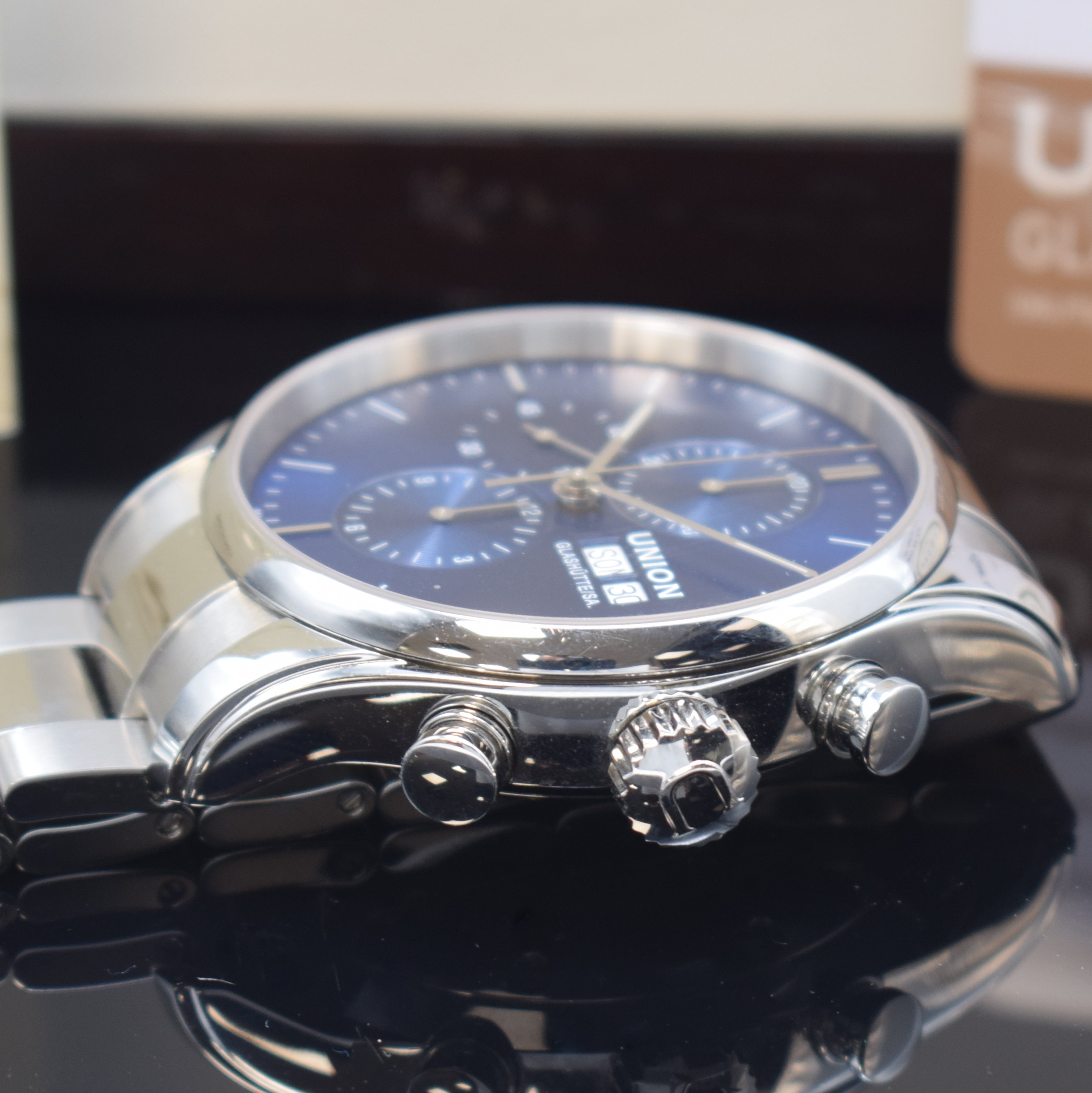 Detail c: UNION GLASHÜTTE Viro Herrenchronograph Referenz D011.414.11.041.00, Deutschland verk. lt. beil. Pap. 09/2024, Automatik, beids. vergl. Edelstahlgeh. ...