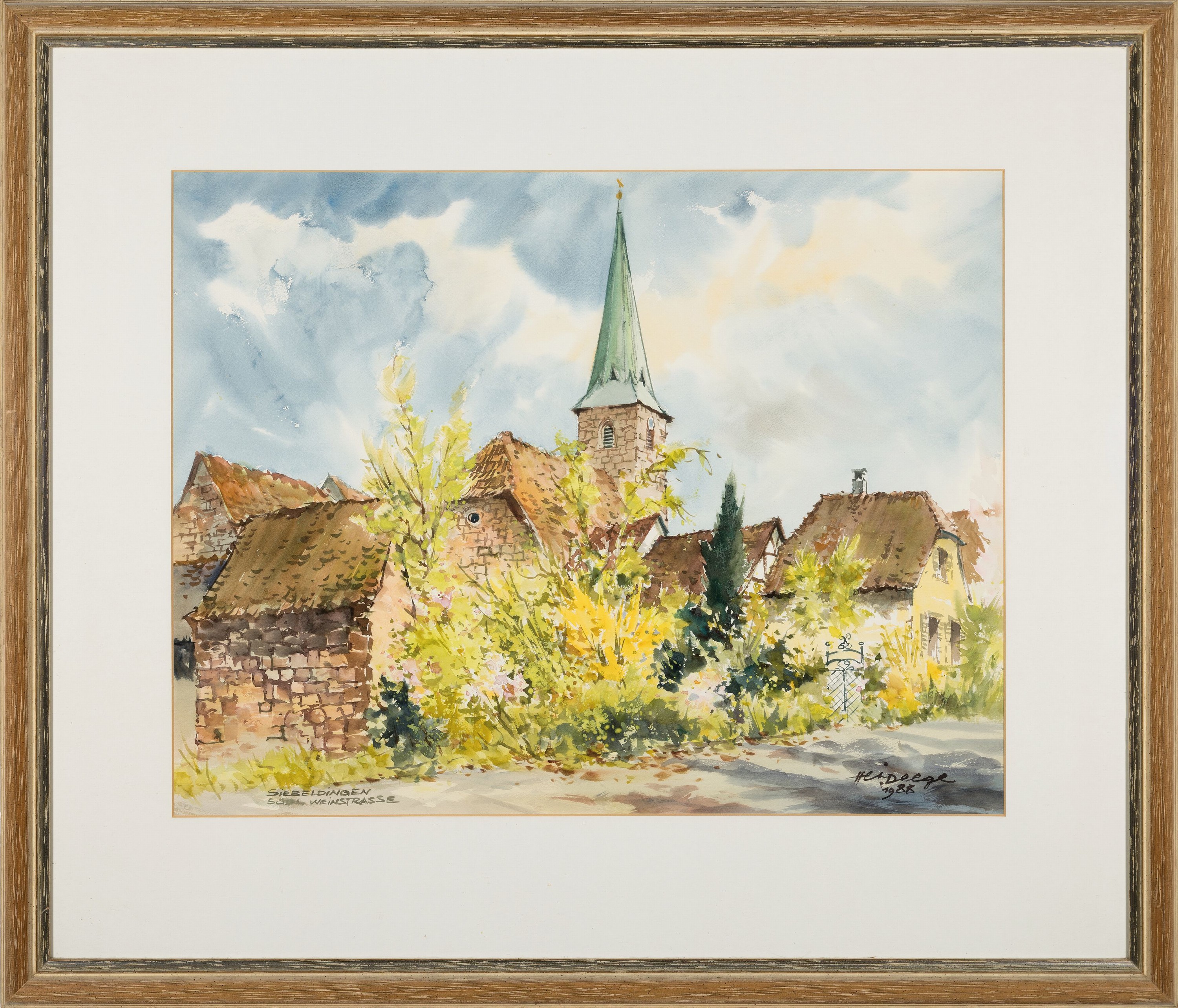 Detail m: Heiner Deege, 1920-2007 Haßloch, 2 Aquarelle: Herbst am Hambacher Schloß, Aquarell, rechts unten sign. und dat. 1977, ca. 54x68cm, PP, u.Gl., R. ...