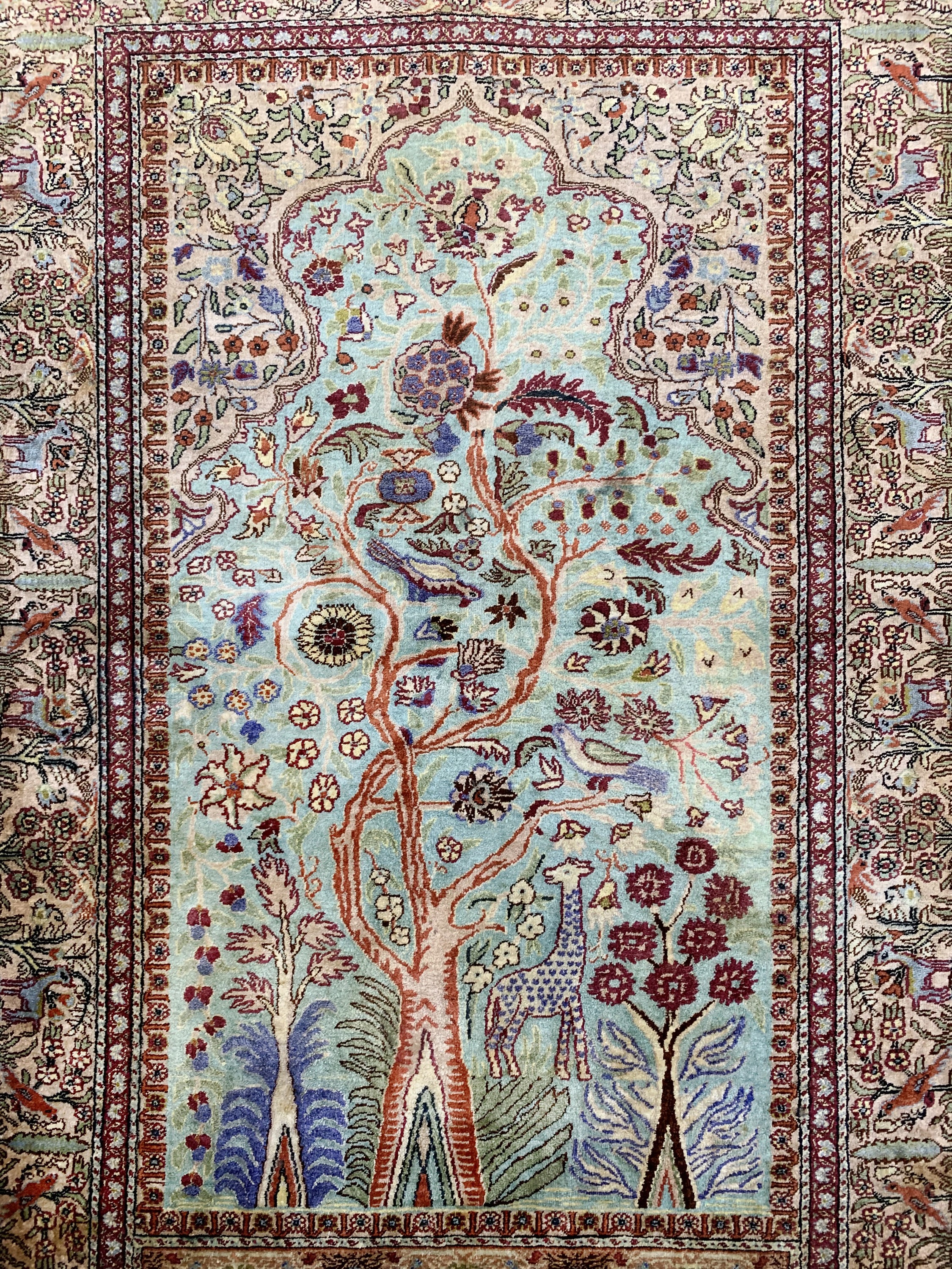Detail a: Seiden Kayseri, Türkei, Mitte 20.Jhd, reineNaturseide, ca. 150 x 100 cm, Reinigungsbedürftig, EHZ: 1-2