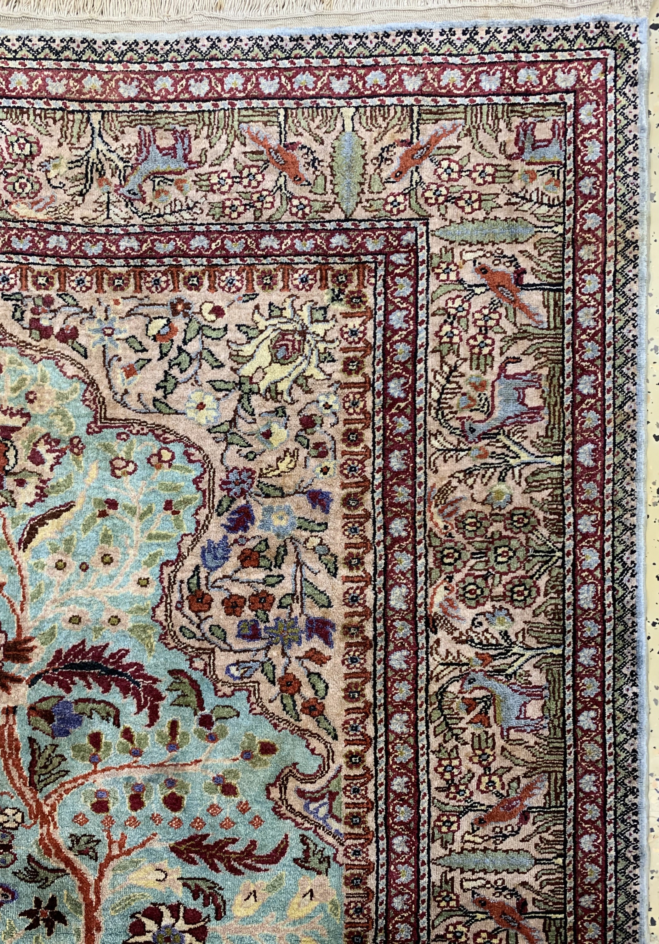 Detail d: Seiden Kayseri, Türkei, Mitte 20.Jhd, reineNaturseide, ca. 150 x 100 cm, Reinigungsbedürftig, EHZ: 1-2