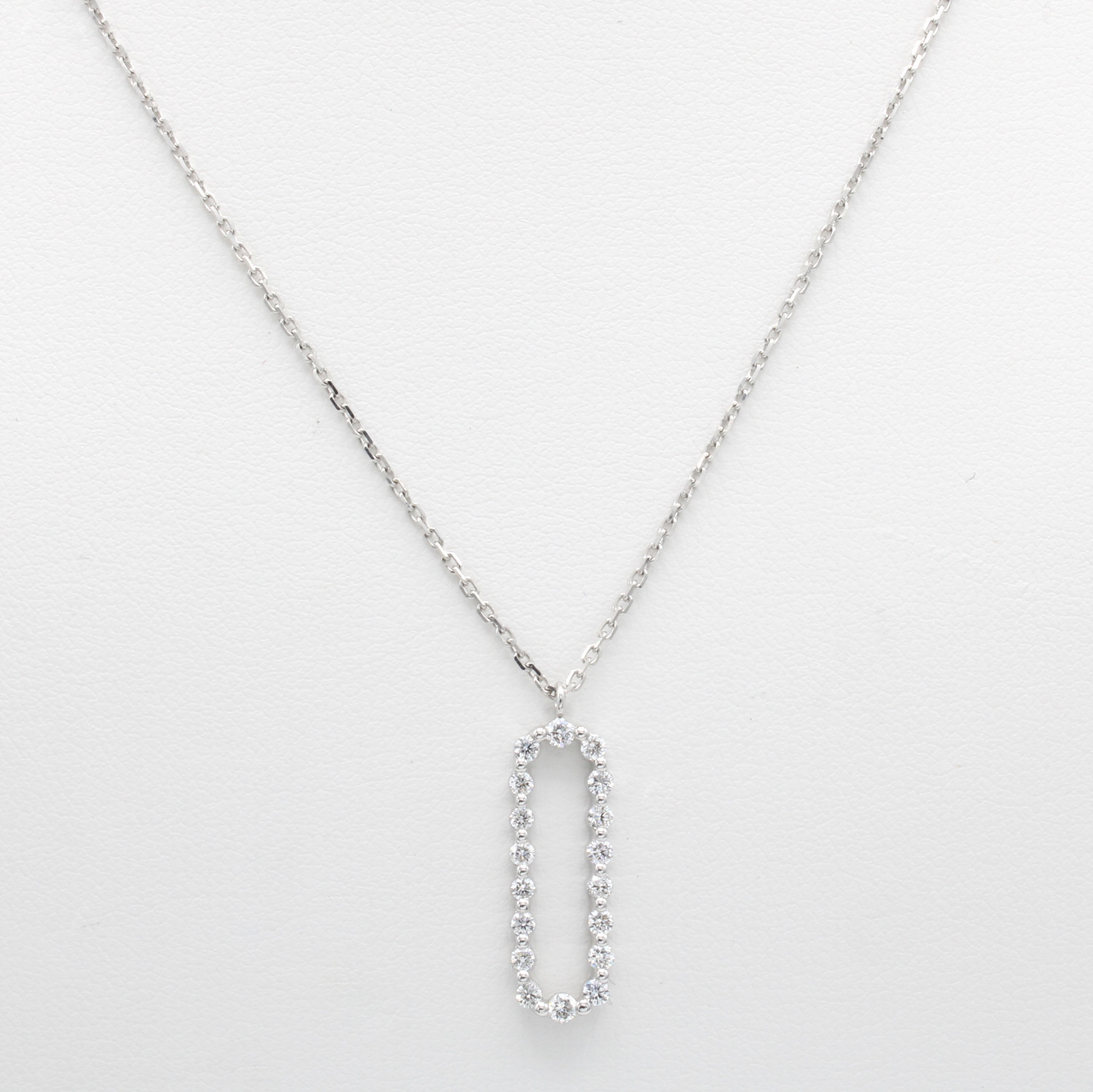 Image 26851740 - Anhänger mit Brillanten an Kette, WG 750/000, ovaler Anhänger bes. m. 18 Brill. zus. ...