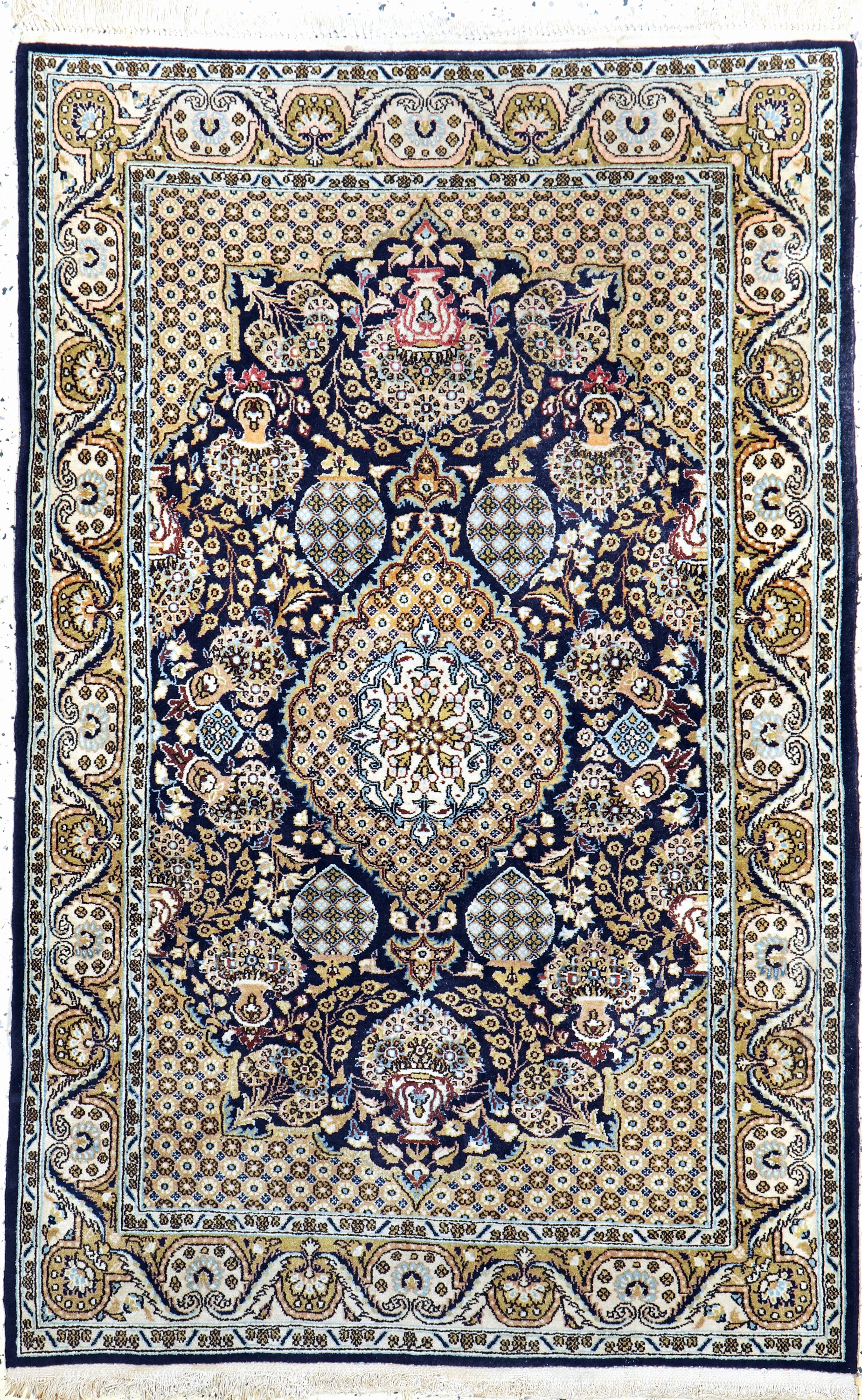 Ghom Kork, Persien, Mitte 20.Jhd, Korkwolleauf Baumwolle, ca. 159 x 103 cm, Reinigungsbedürftig, EHZ: 2