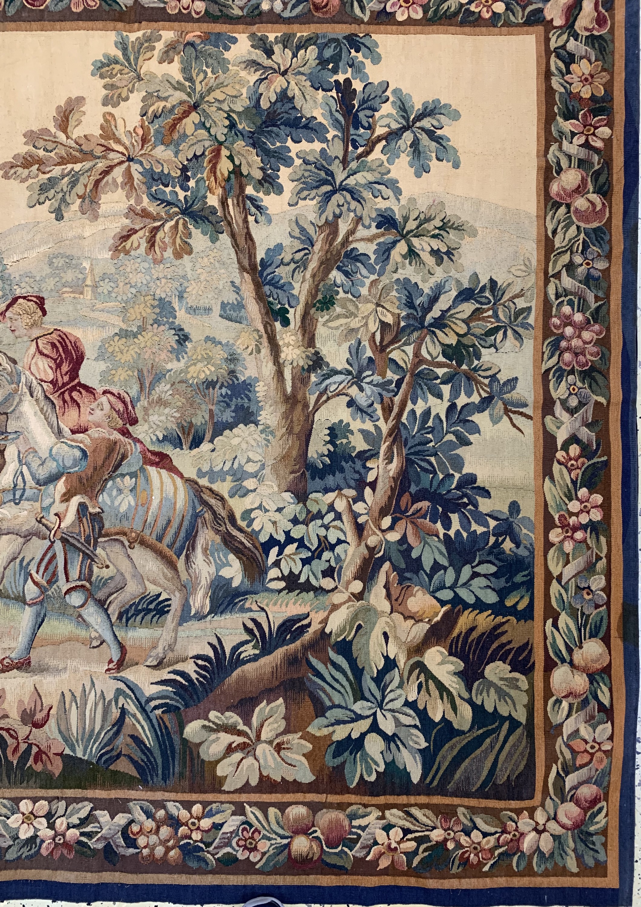 Detail a: Tapiserie antik, Frankreich, 19.Jhd, Wolle mit Seide auf Wolle, ca. 181 x 174 cm, EHZ: 2