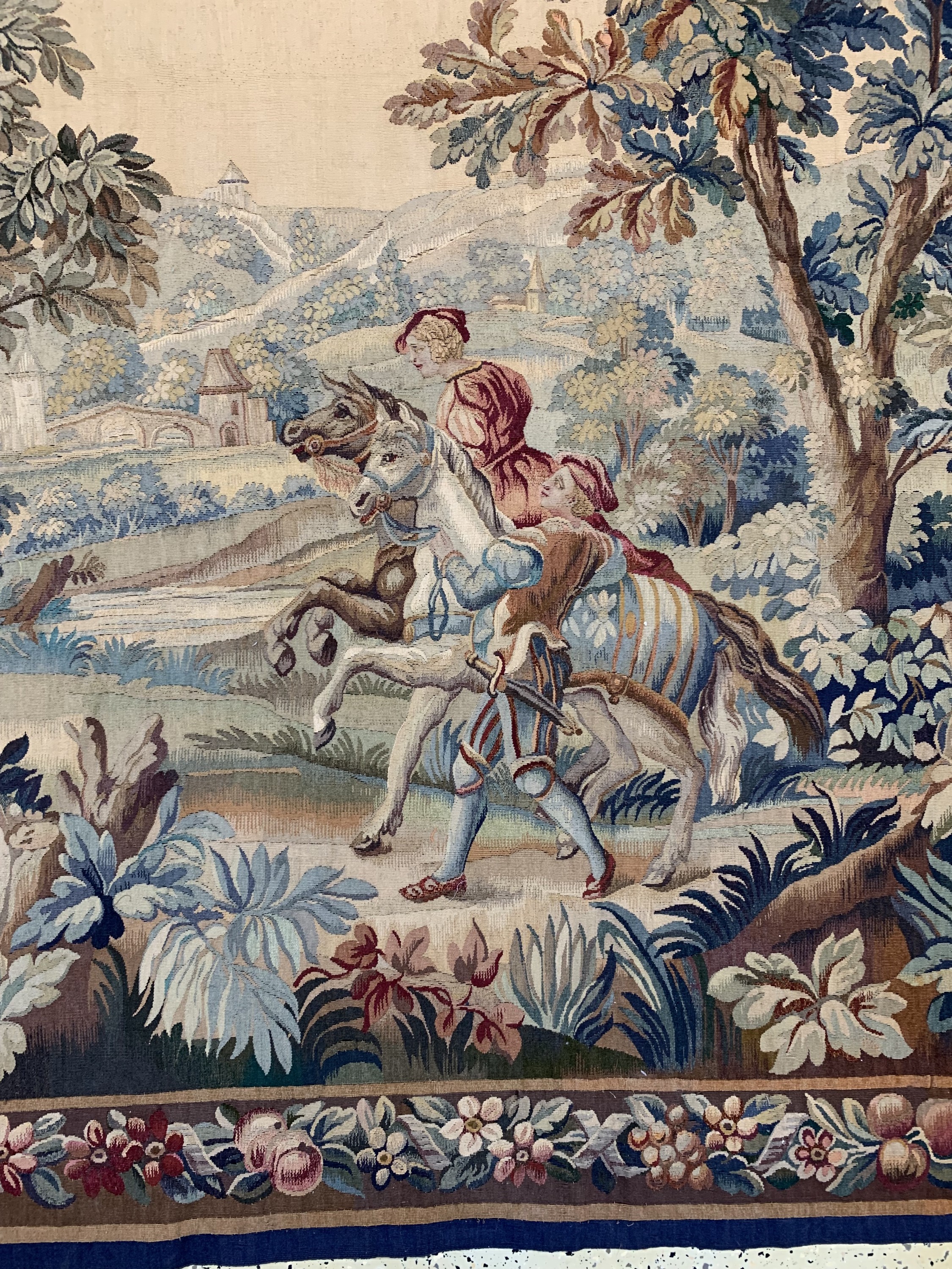 Detail b: Tapiserie antik, Frankreich, 19.Jhd, Wolle mit Seide auf Wolle, ca. 181 x 174 cm, EHZ: 2