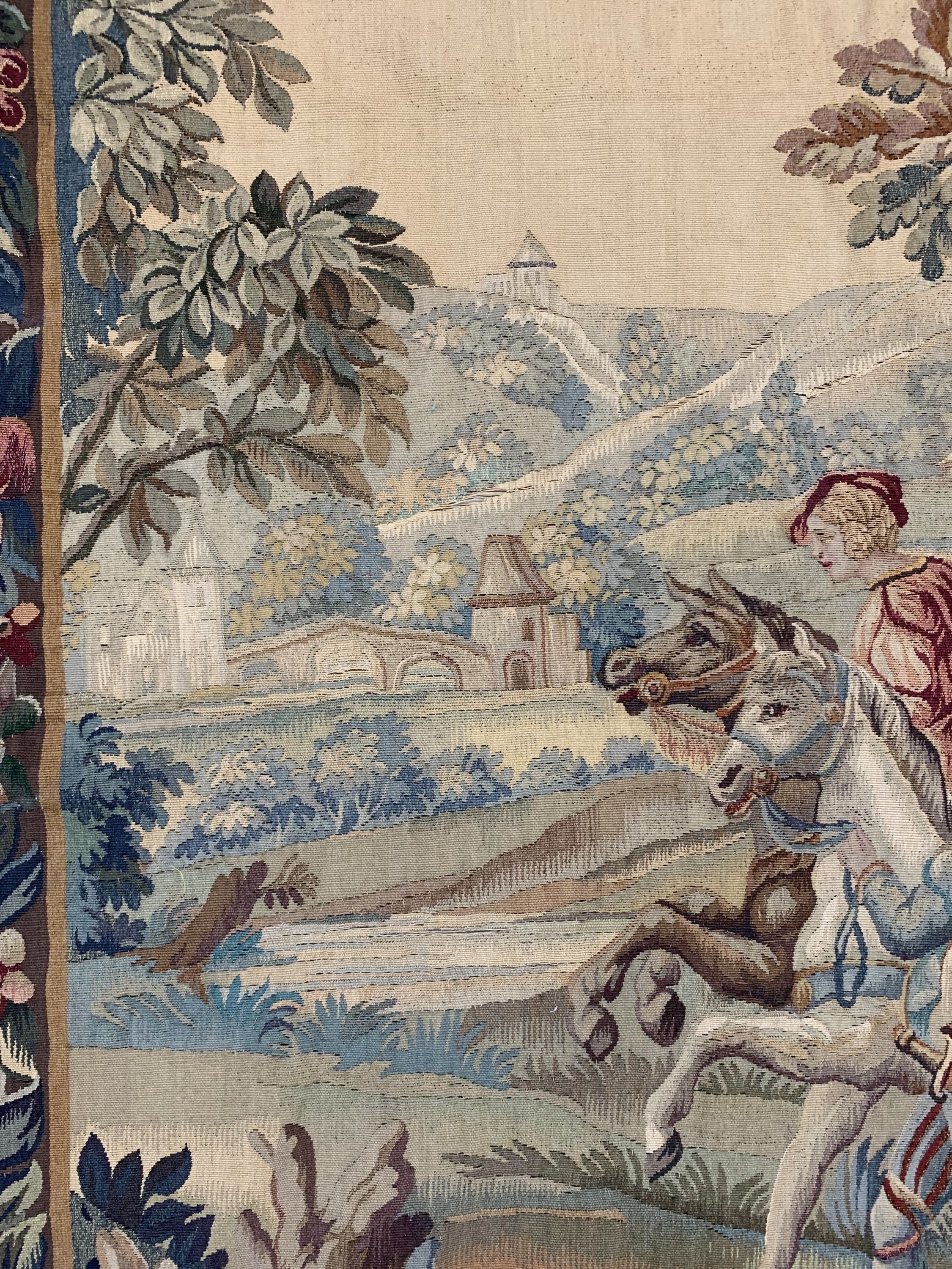 Detail c: Tapiserie antik, Frankreich, 19.Jhd, Wolle mit Seide auf Wolle, ca. 181 x 174 cm, EHZ: 2