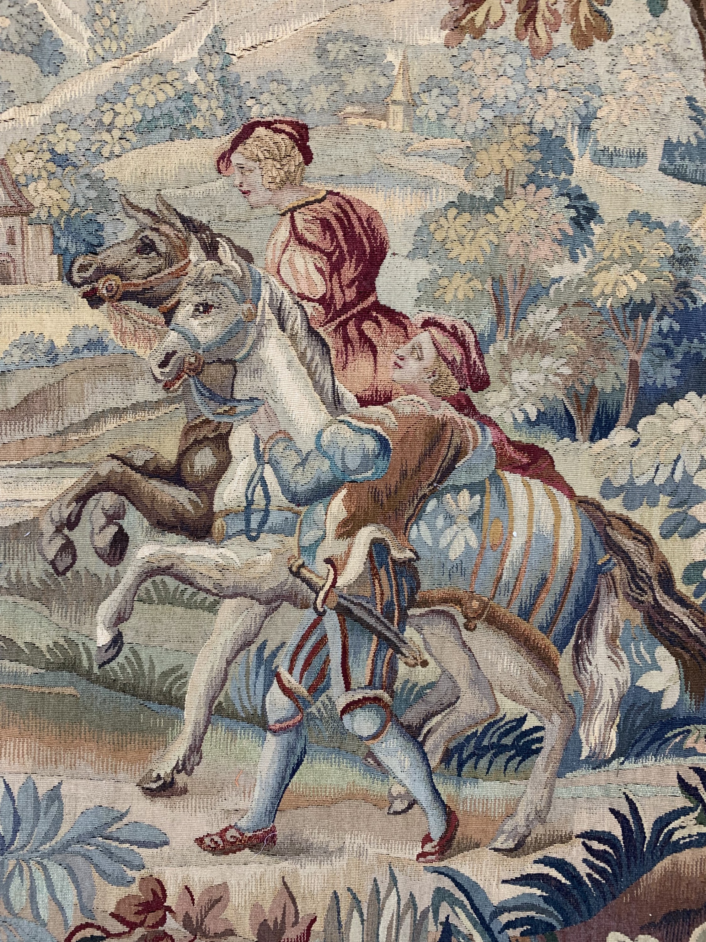Detail d: Tapiserie antik, Frankreich, 19.Jhd, Wolle mit Seide auf Wolle, ca. 181 x 174 cm, EHZ: 2