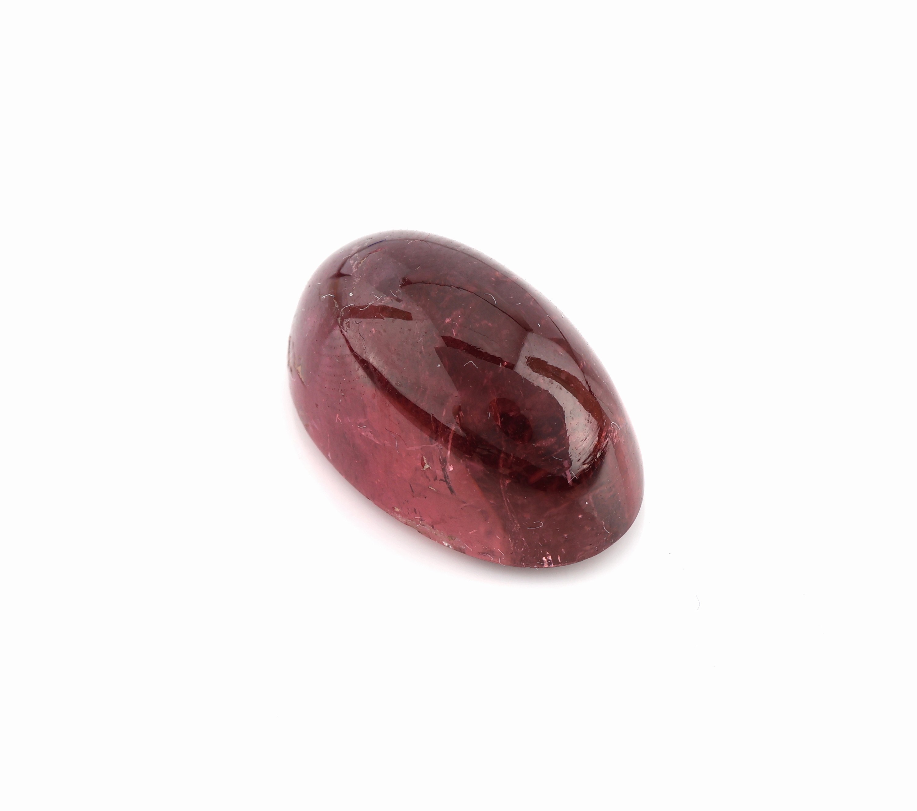 Loser Rubellit-Cabochon, 17.53 ct, oval