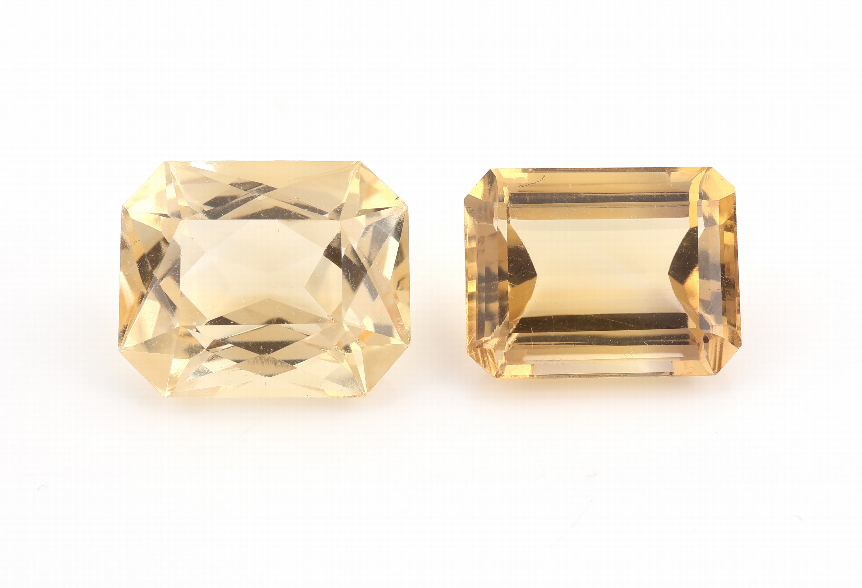 Detail a: Lot 6 lose facett. Citrine, zus. 75.03 ct, in versch. Größen und Schliffformen