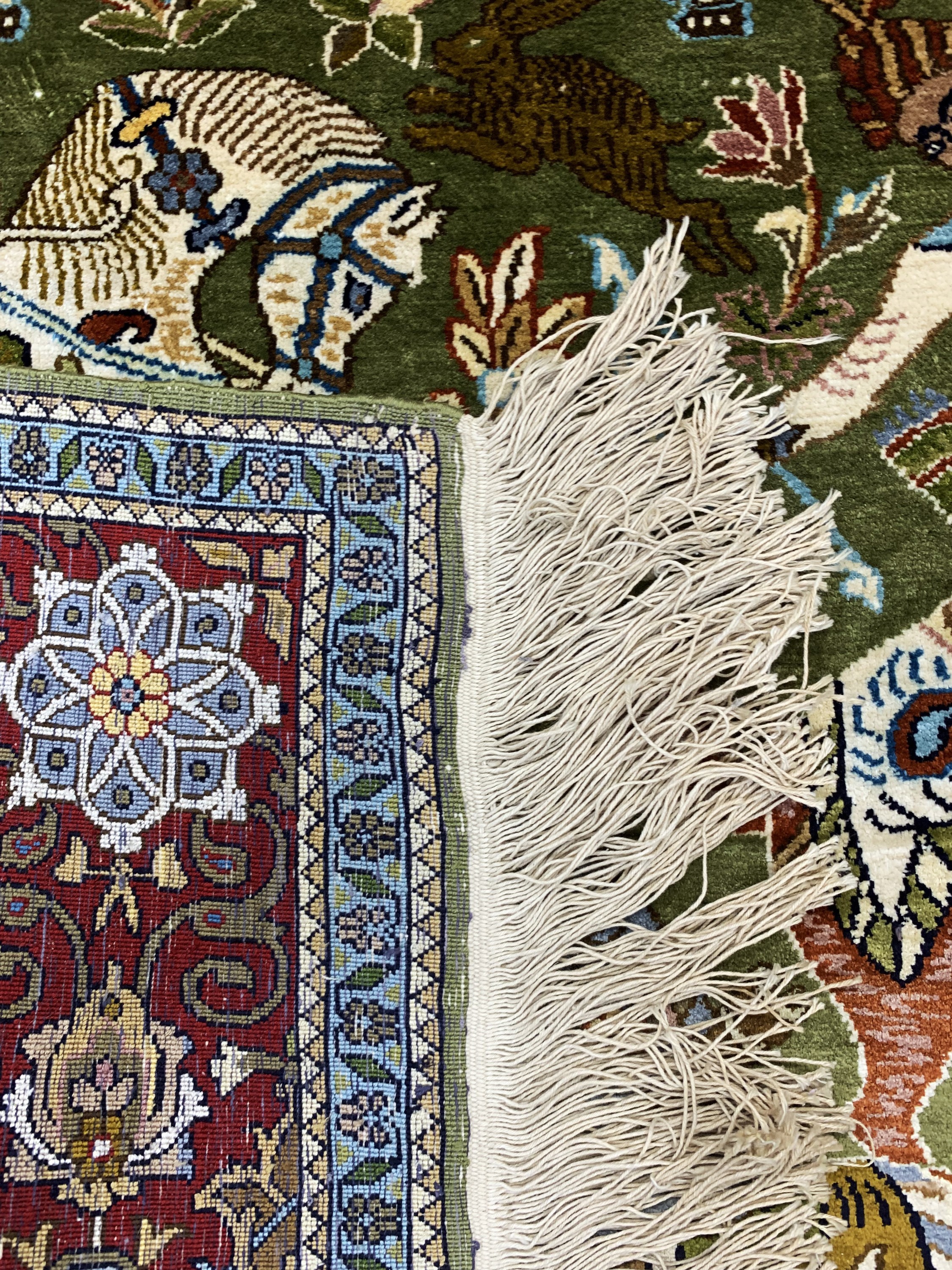 Detail f: Kaschmir"Jagd-Motiv", Indien, Ende 20.Jhd, merzerisierte Baumwolle, ca. 190 x 130 cm, EHZ: 1-2