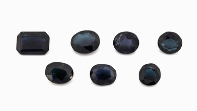 Image Lot 7 lose facett. Saphire, zus. 13.47 ct, in versch. Formen und Größen ...