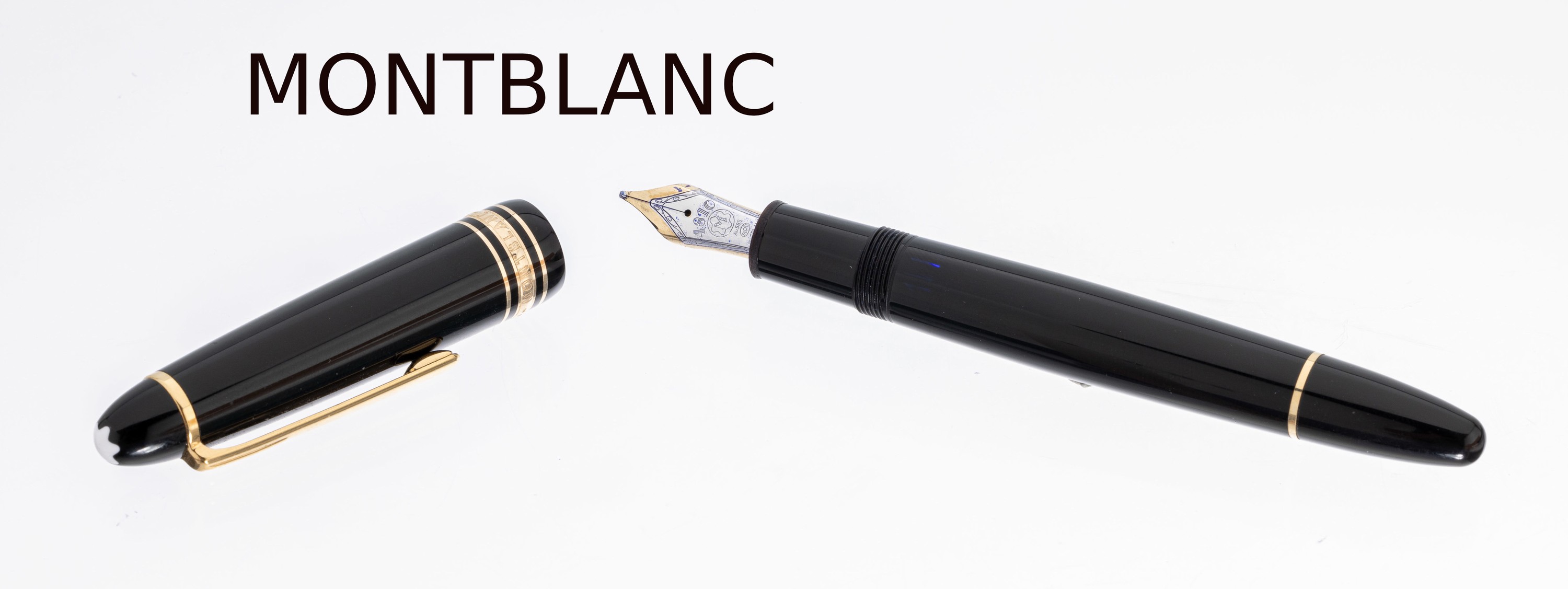 MONTBLANC Füllfederhalter, Meisterstück Serie, Korpus und Kappe schwarzes Edelharz, Monturen Metall vergoldet, Feder, Stärke M, GG/WG 585/000, in ...