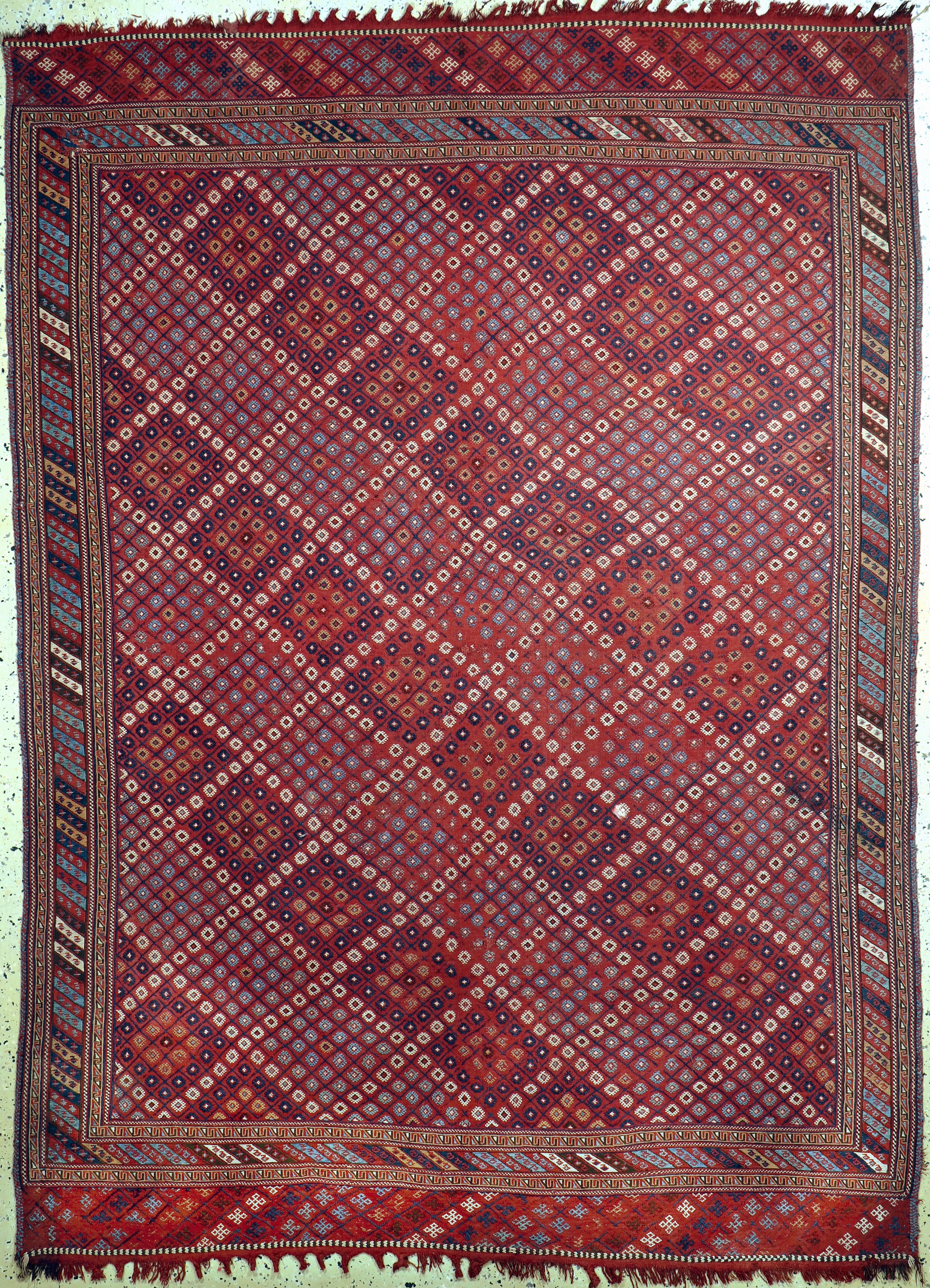 Cicim fein antik, Türkei, 19.Jhd, Wolle aufWolle, ca. 245 x 180 cm, EHZ: 2, (kleine Restaurierungen),aus Sammlungsauflösung
