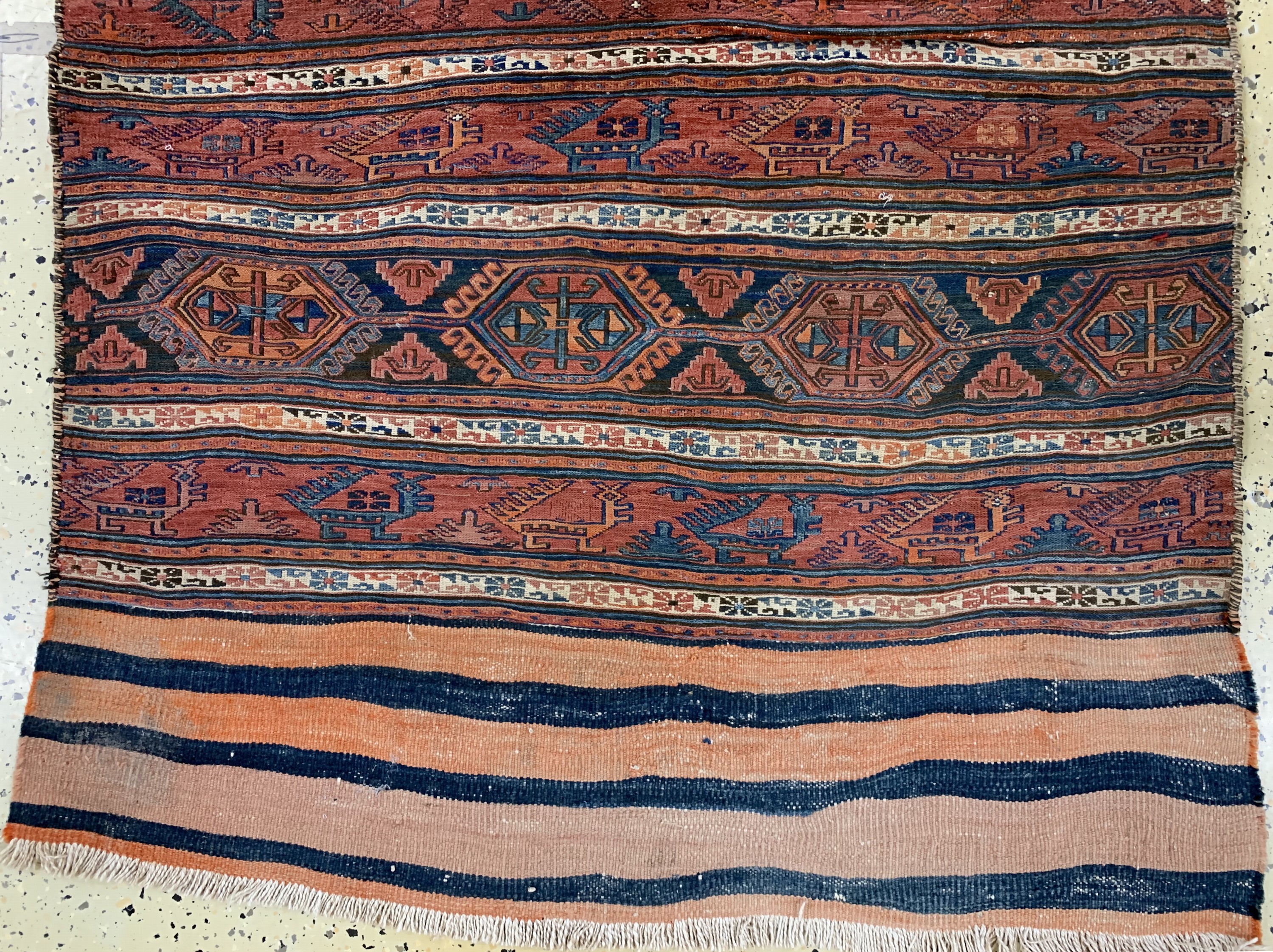Detail b: 2 Lots Mafraschteil, Schahsawan, Persien, um 1900, Wolle auf Wolle, ca. 150 x 110 cm, EHZ: 2
