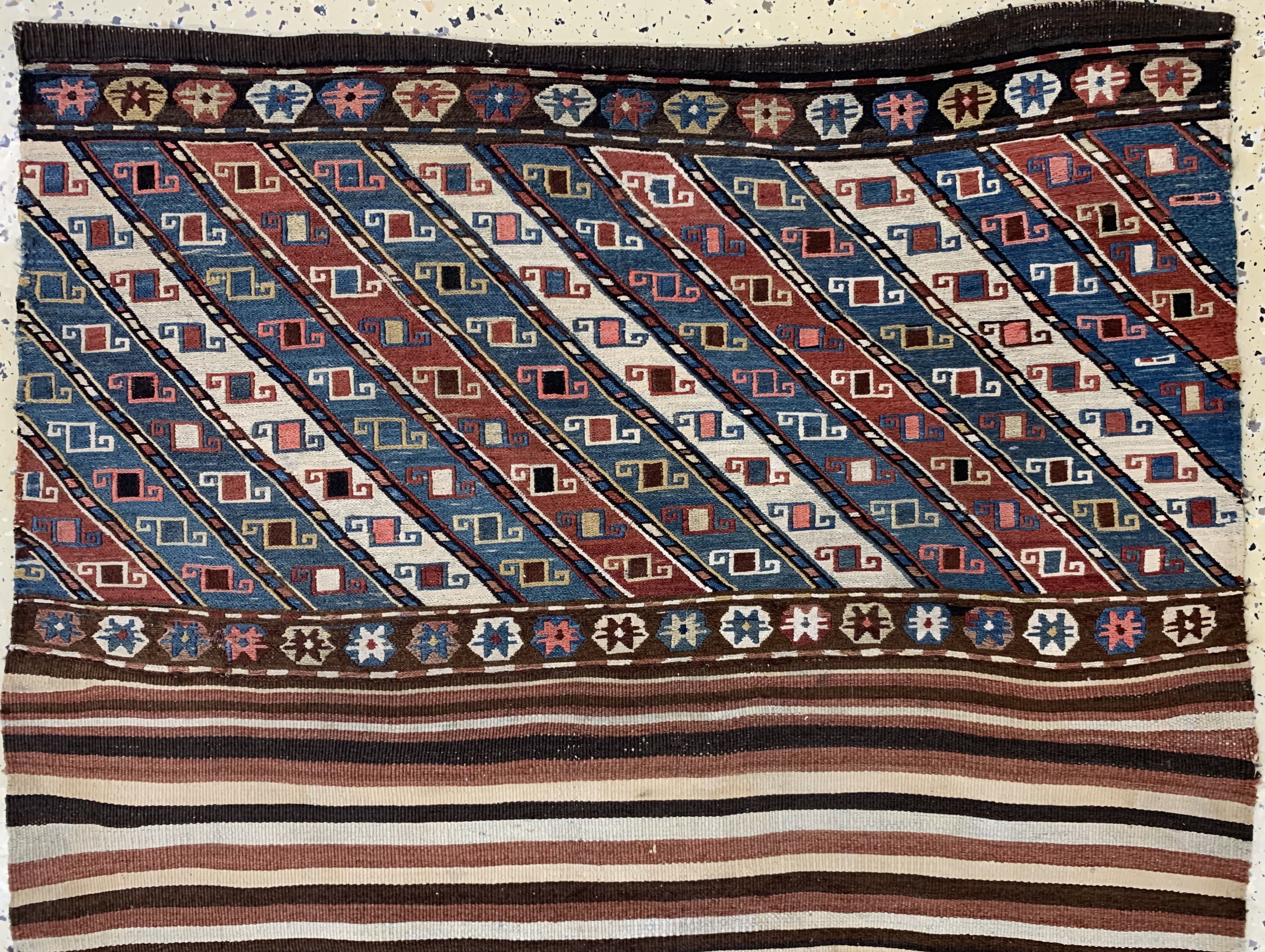 Detail d: 2 Lots Mafraschteil, Schahsawan, Persien, um 1900, Wolle auf Wolle, ca. 150 x 110 cm, EHZ: 2