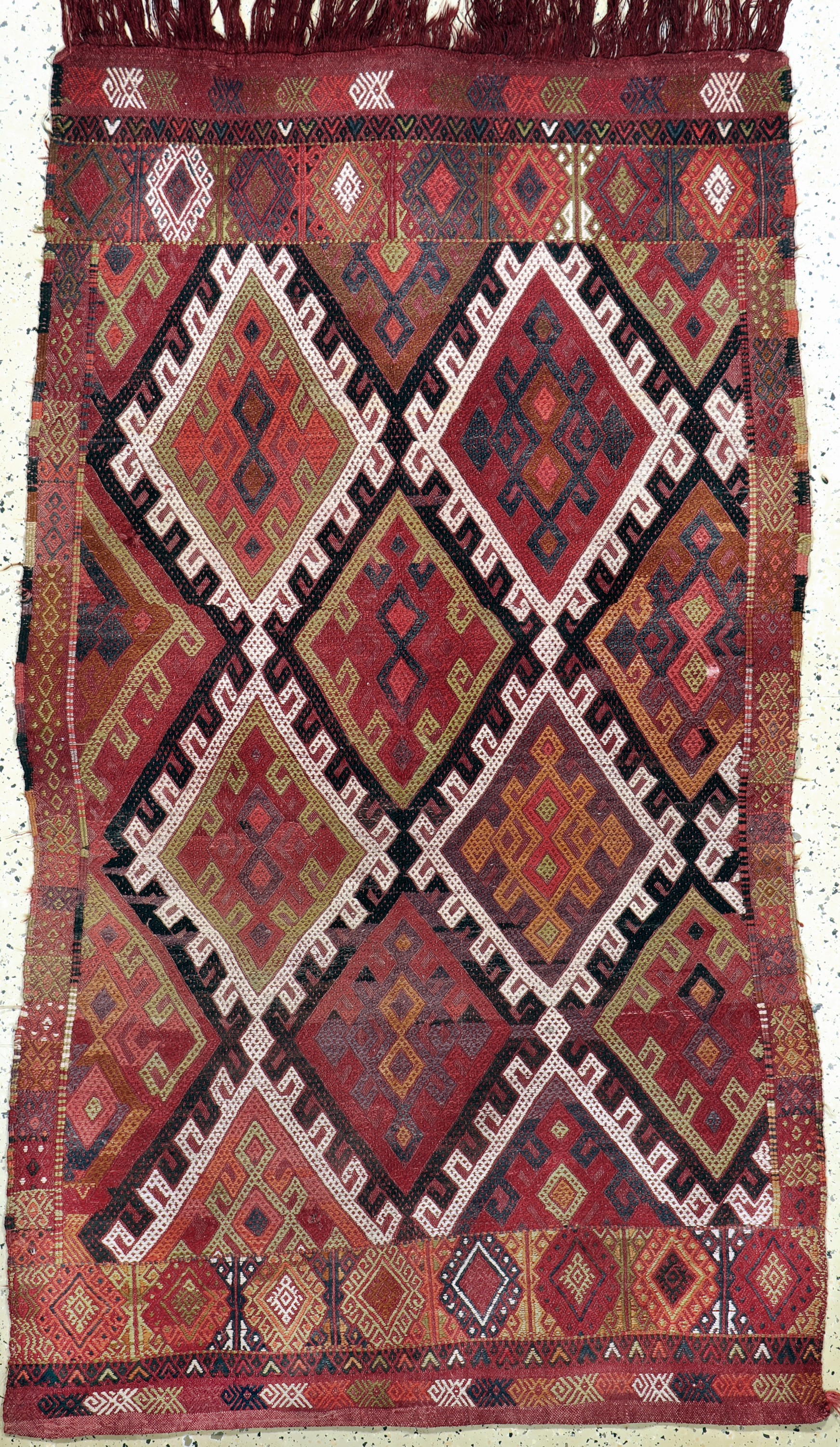 Obruk Cicim antik, Türkei, um 1900, Wolle auf Wolle, ca. 200 x 120 cm, EHZ: 2, (kleine Löcher)