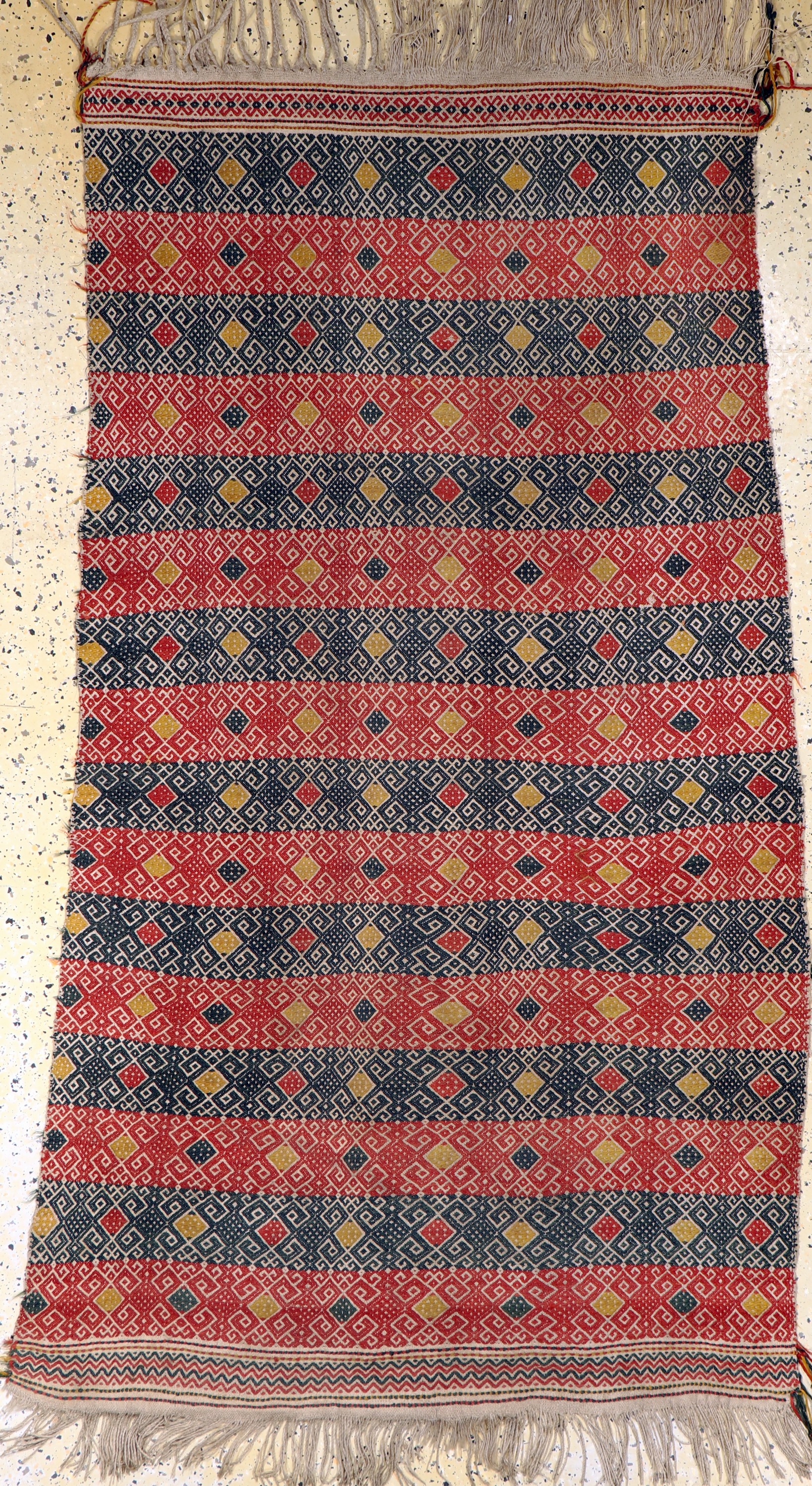 Antiker Verneh, Türkei, um 1900, Wolle auf Wolle, ca. 190 x 110 cm, Reinigungsbedürftig, EHZ: 2,aus Sammlungsauflösung