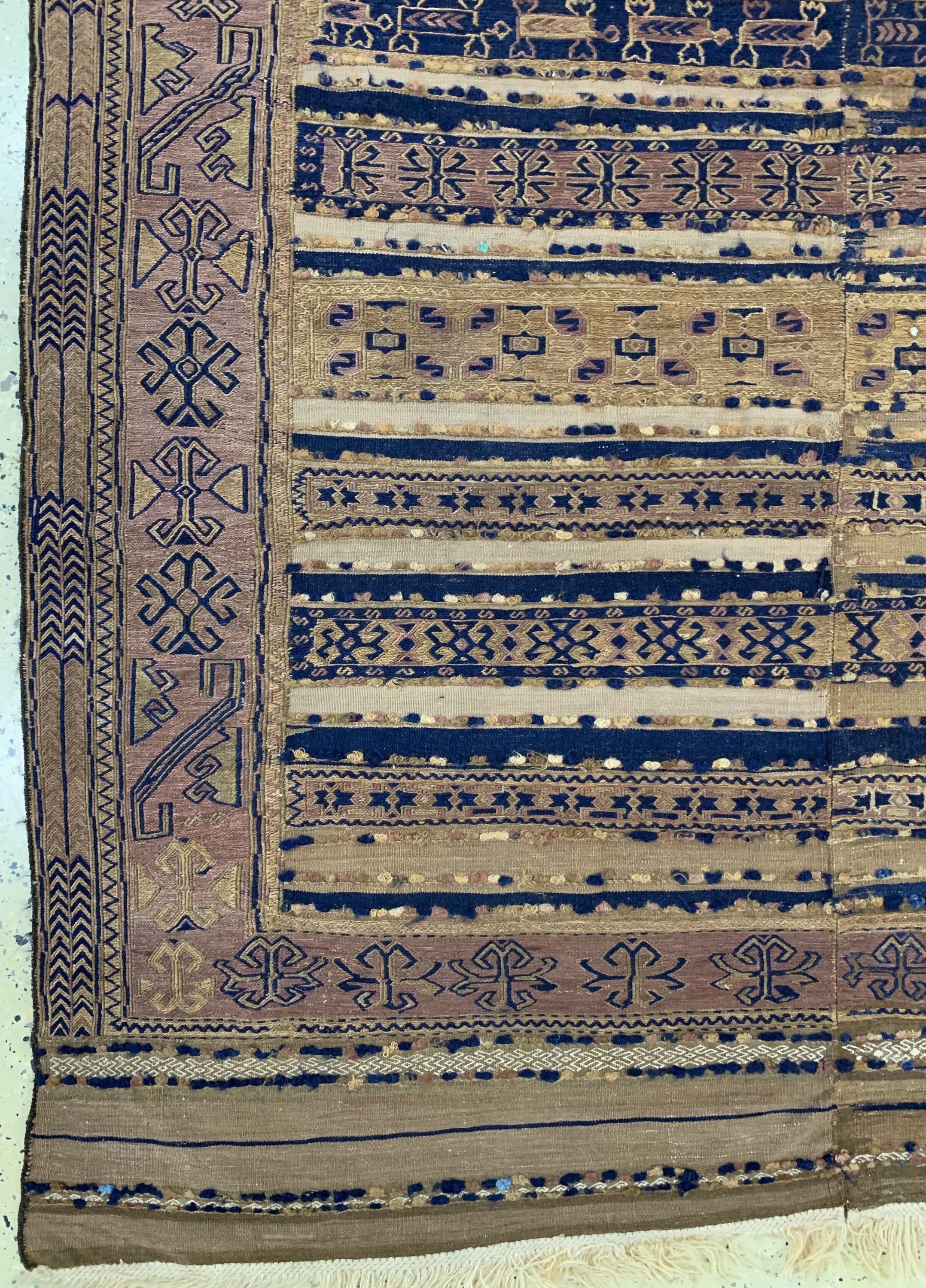 Detail b: Antiker Belutsch Sumakh, Persien, 19.Jhd, Wolle auf Wolle, ca. 310 x 175 cm, (2 Bahnig),EHZ: 2,aus Sammlungsauflösung