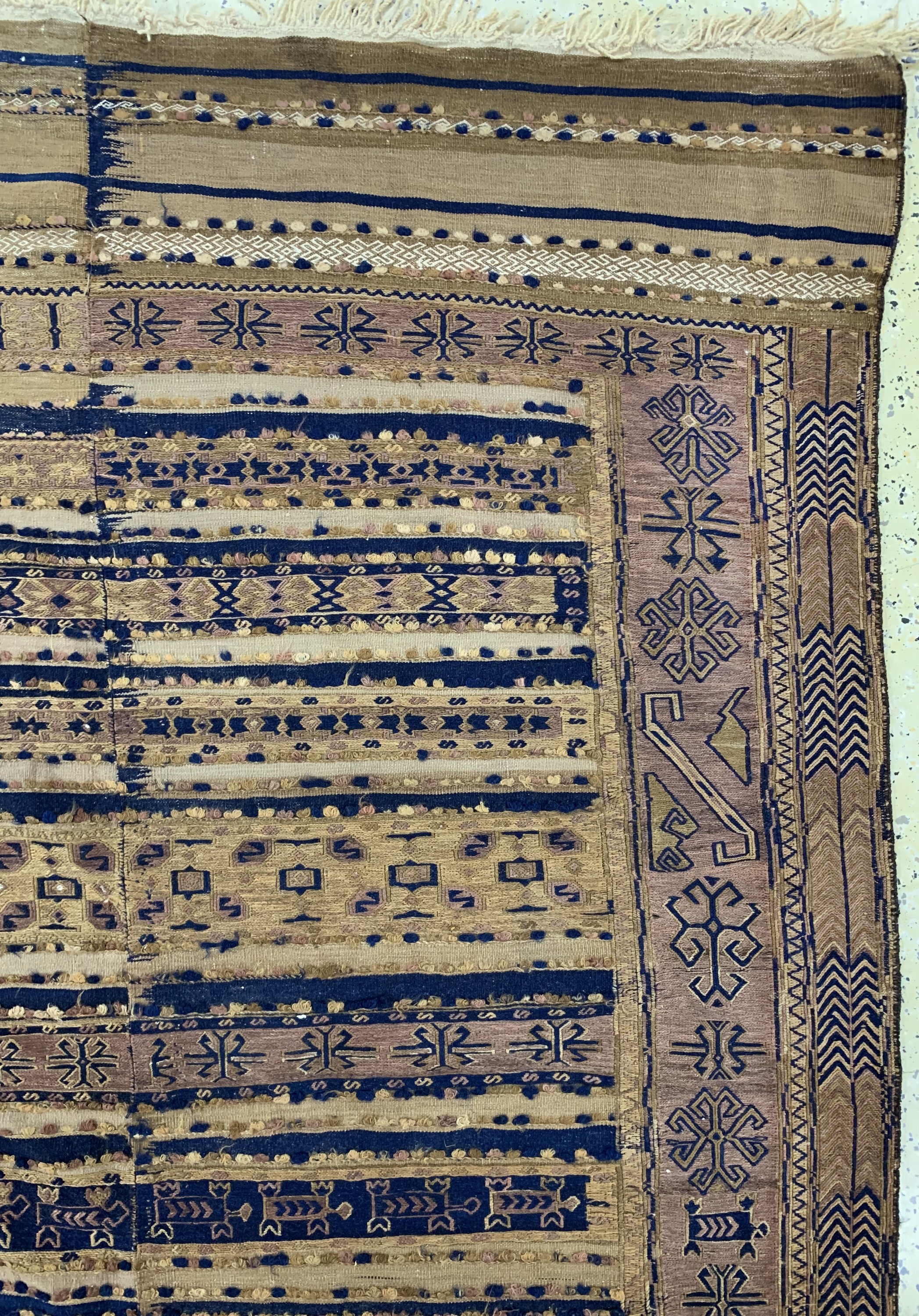 Detail d: Antiker Belutsch Sumakh, Persien, 19.Jhd, Wolle auf Wolle, ca. 310 x 175 cm, (2 Bahnig),EHZ: 2,aus Sammlungsauflösung