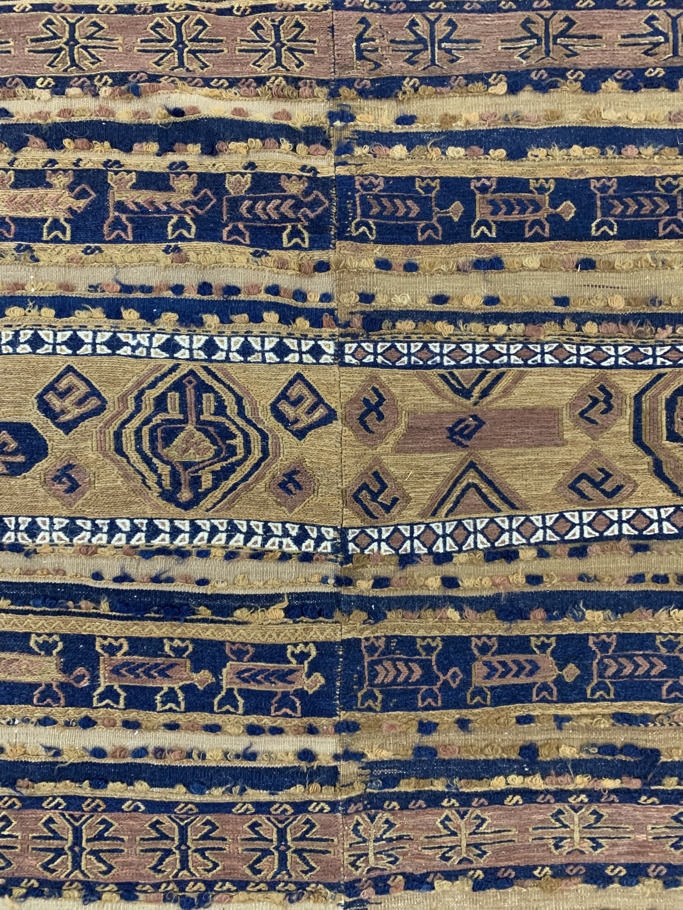 Detail e: Antiker Belutsch Sumakh, Persien, 19.Jhd, Wolle auf Wolle, ca. 310 x 175 cm, (2 Bahnig),EHZ: 2,aus Sammlungsauflösung