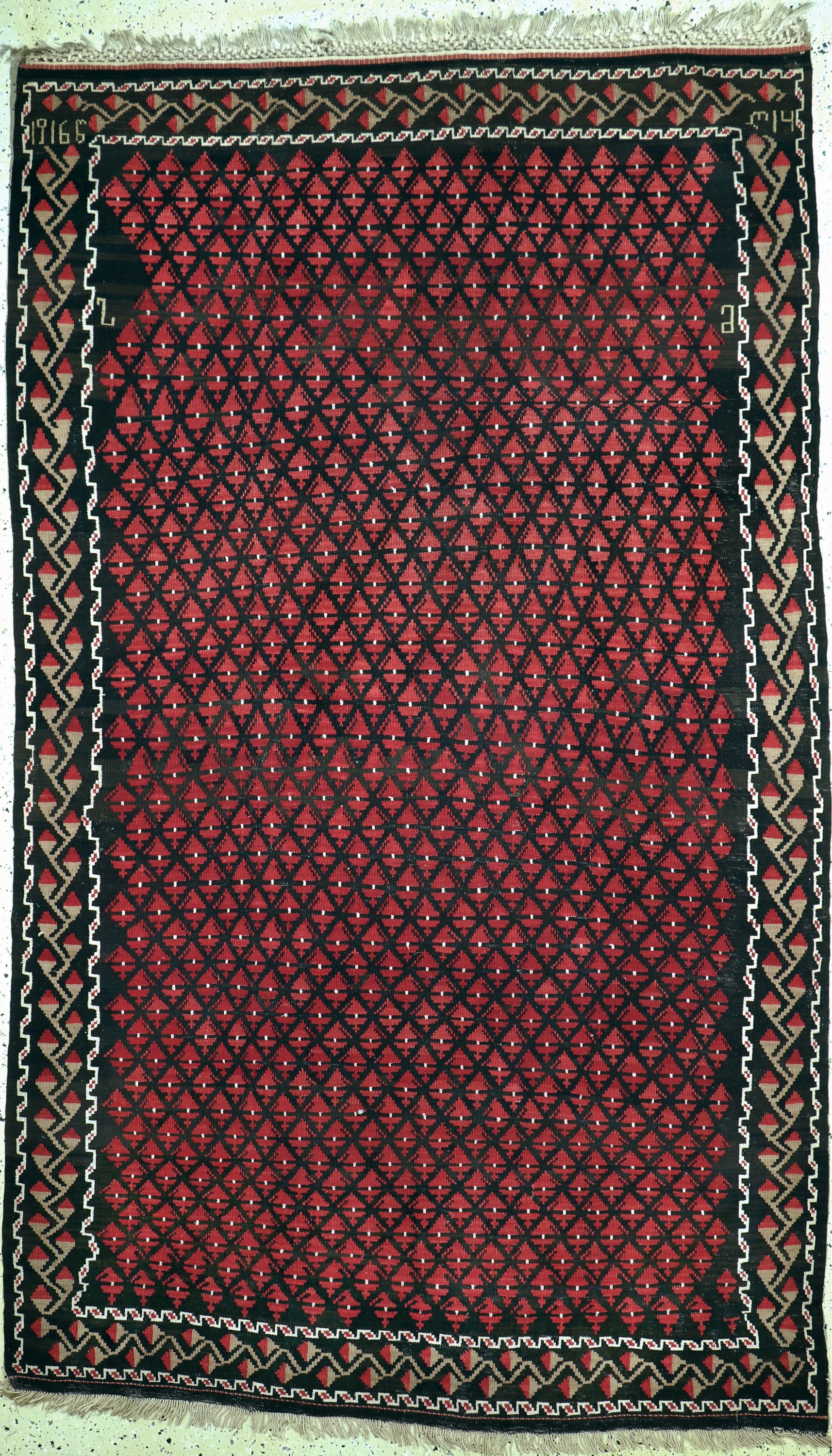 Karabagh Kelim, Kaukasus, ca. datiert 1916 Jahre, Wolle auf Wolle, ca. 305 x 180 cm, EHZ:2,aus Sammlungsauflösung