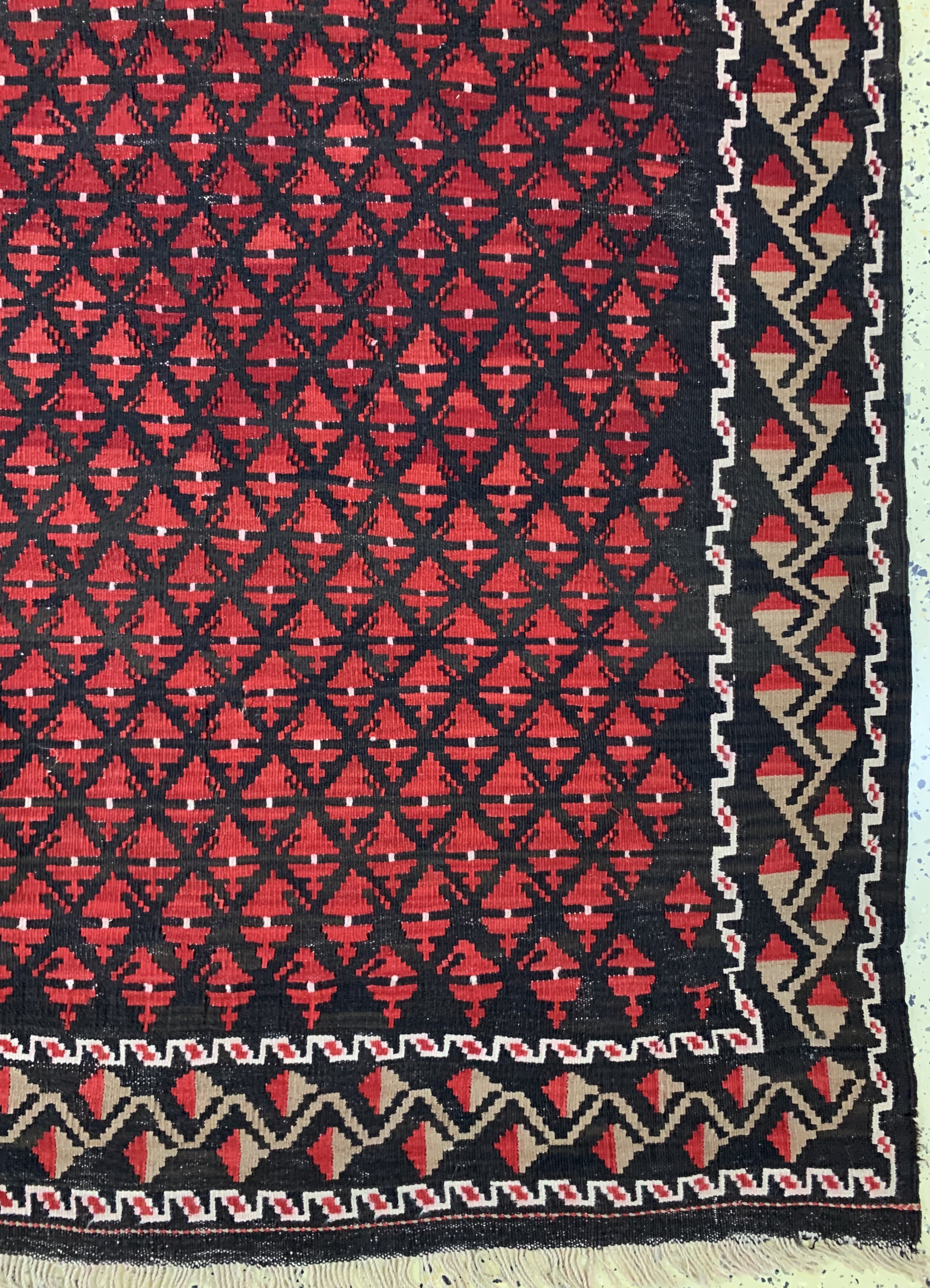 Detail a: Karabagh Kelim, Kaukasus, ca. datiert 1916 Jahre, Wolle auf Wolle, ca. 305 x 180 cm, EHZ:2,aus Sammlungsauflösung
