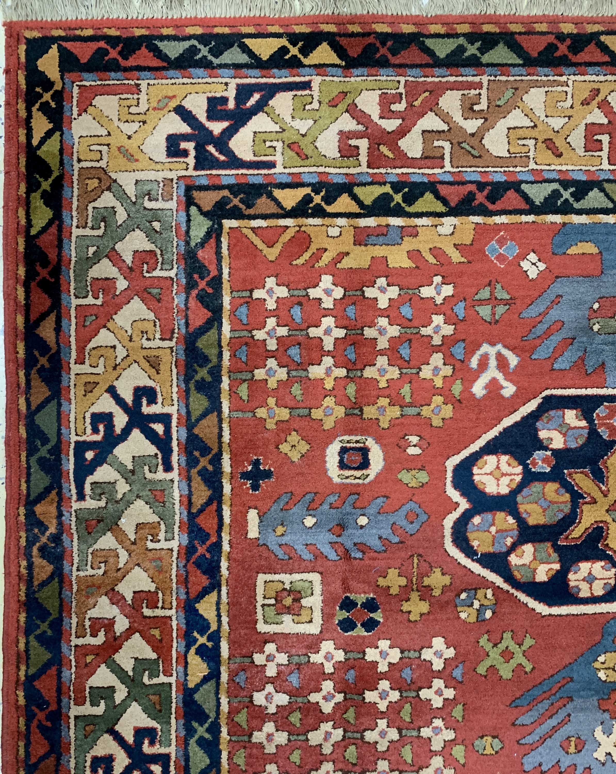 Detail c: Tetex alt, Europa, Mitte 20.Jhd, Wolle auf Baumwolle, ca. 271 x 184 cm, Reinigungsbedürftig, EHZ: 2