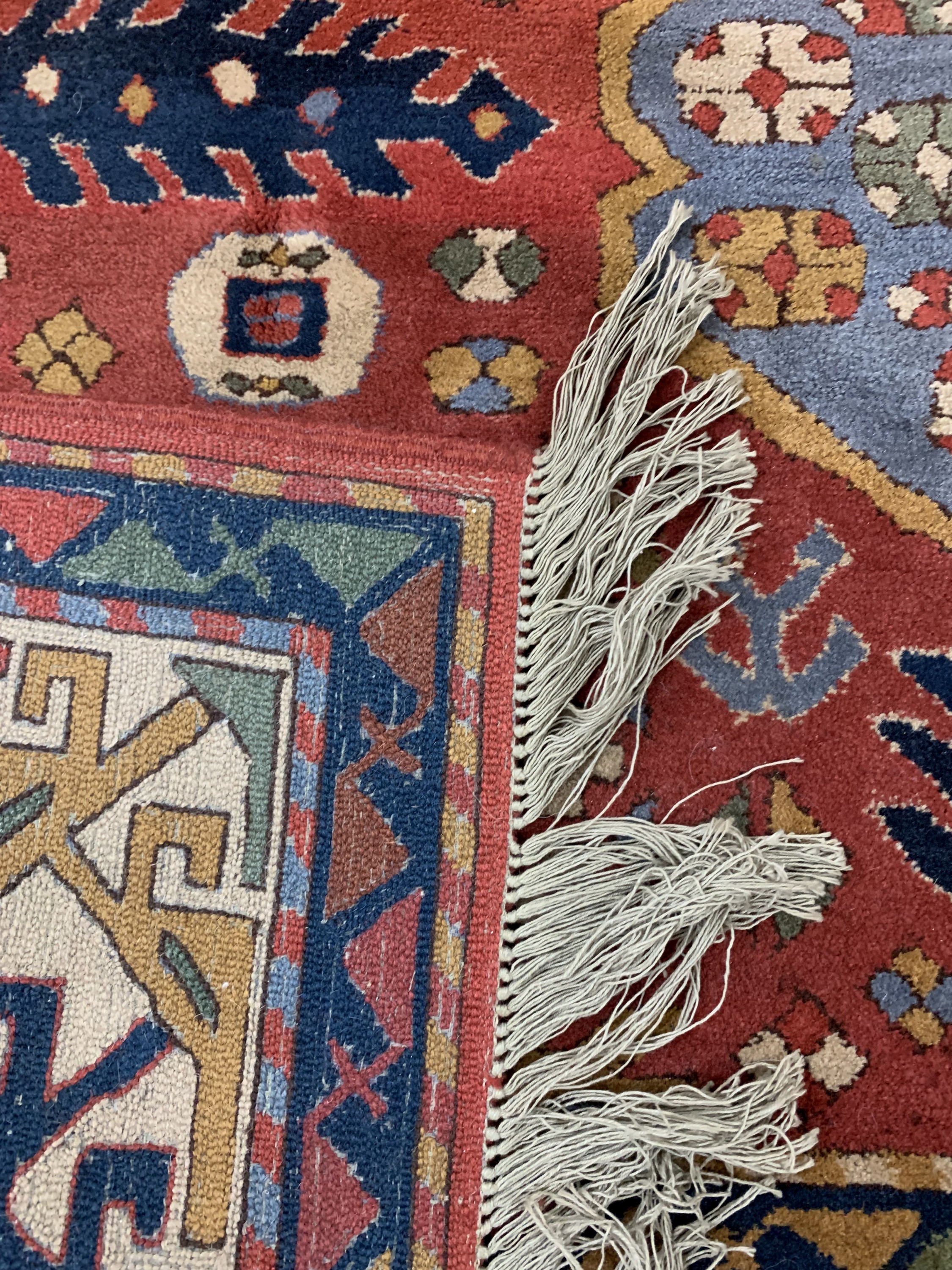 Detail f: Tetex alt, Europa, Mitte 20.Jhd, Wolle auf Baumwolle, ca. 271 x 184 cm, Reinigungsbedürftig, EHZ: 2