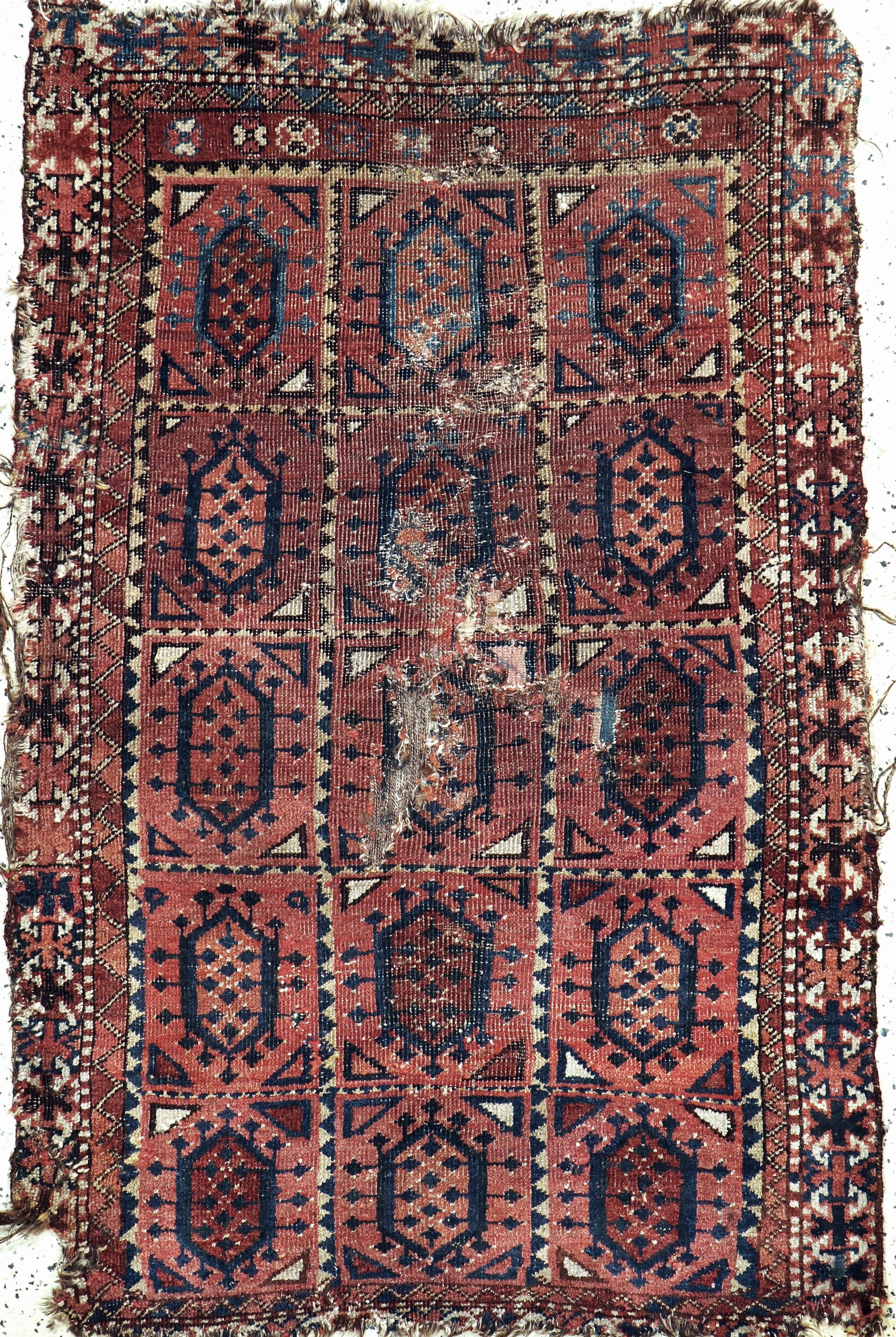 Früher Ersari Fragment, Turkmenistan, Anfang 19.Jhd, Wolle auf Wolle, ca. 160 x 105 cm, EHZ: 4,aus Sammlungsauflösung