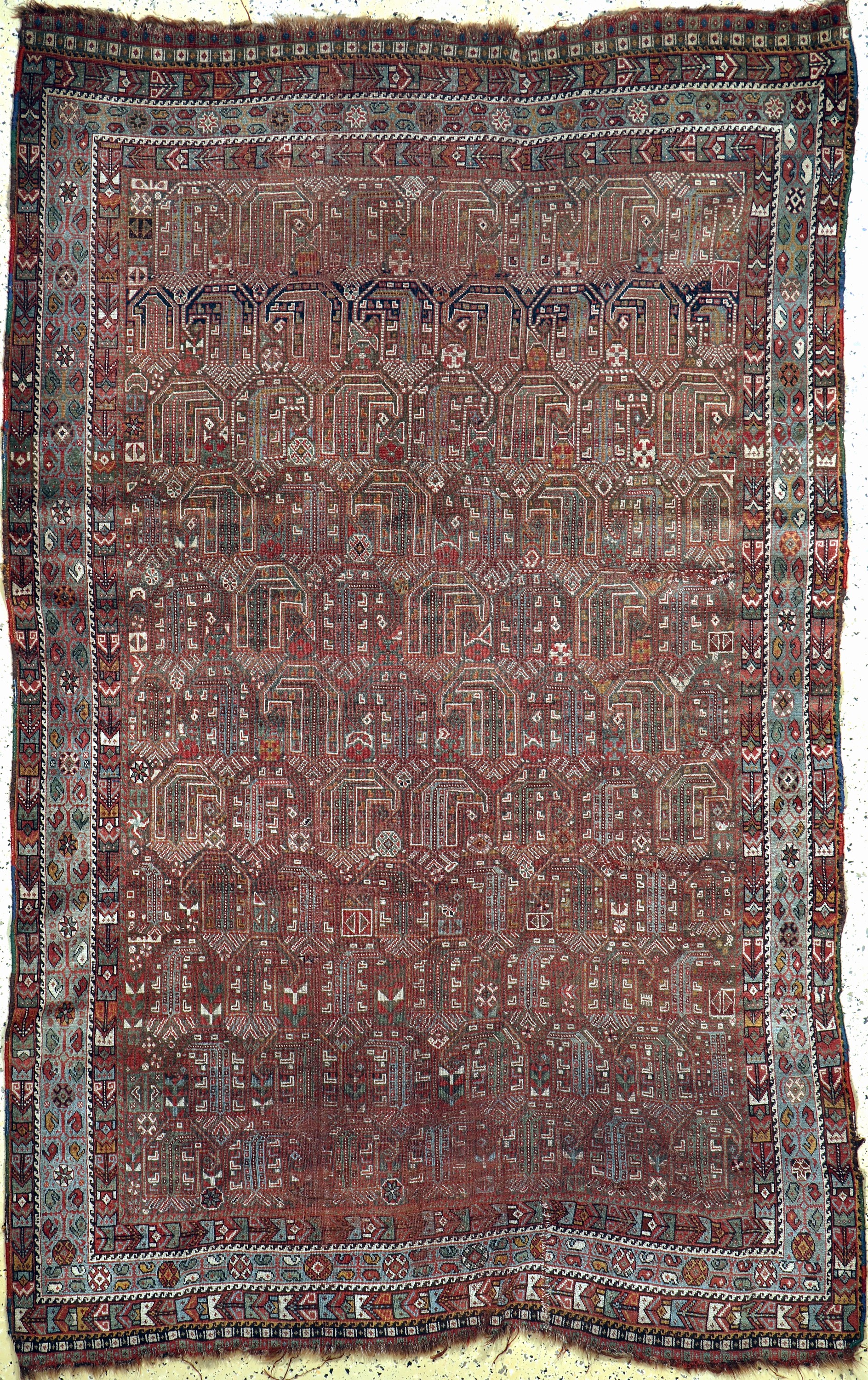 Früher Ghaschgai, Persien, Anfang 19.Jhd, Wolle auf Wolle, ca. 255 x 165 cm, EHZ: 4,aus Sammlungsauflösung