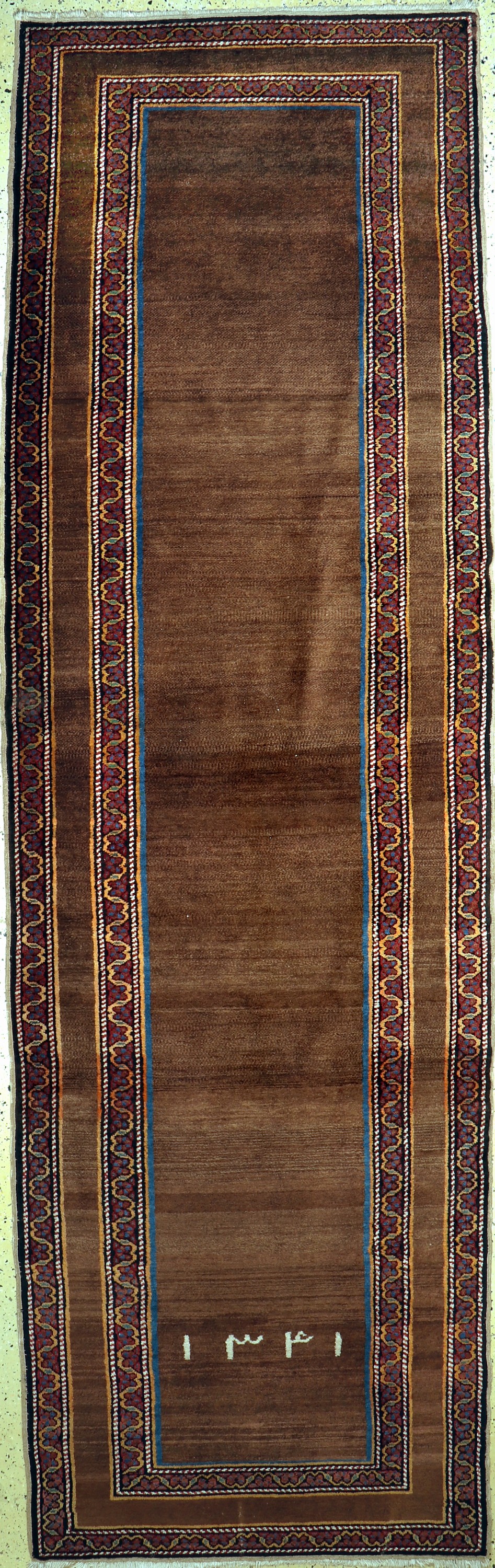 Kordischer Dorfteppich, Persien, datiert 1341(1920), Wolle auf Baumwolle, ca. 410 x 125cm, EHZ: 2,aus Sammlungsauflösung