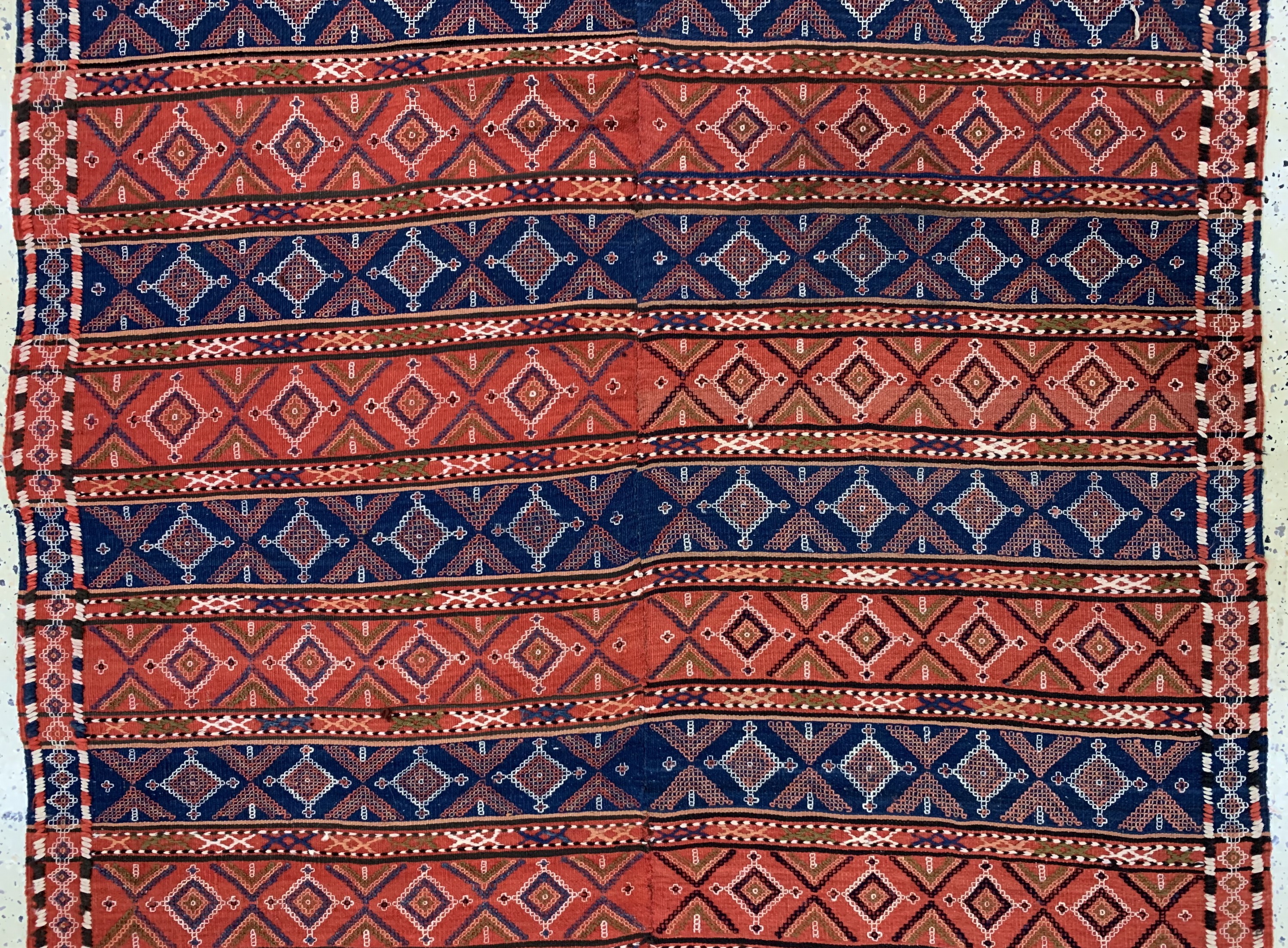 Detail b: Antiker Verneh(2 Bahnig), Türkei, um 1900, Wolle auf Wolle, ca. 285 x 145 cm, EHZ: 2,aus Sammlungsauflösung