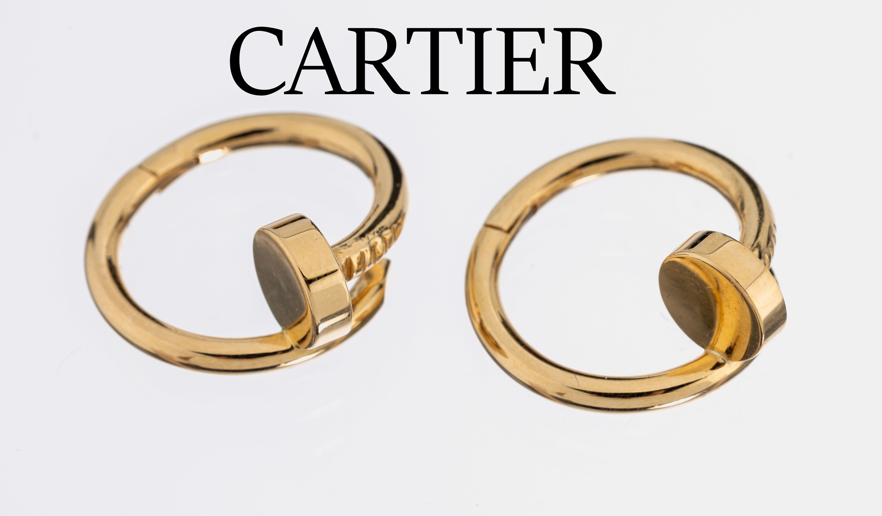 Paar 18 kt Gold CARTIER Manschettenknöpfe, GG 750/000, Serie Juste un Clou, sign., ca. 12.7 g