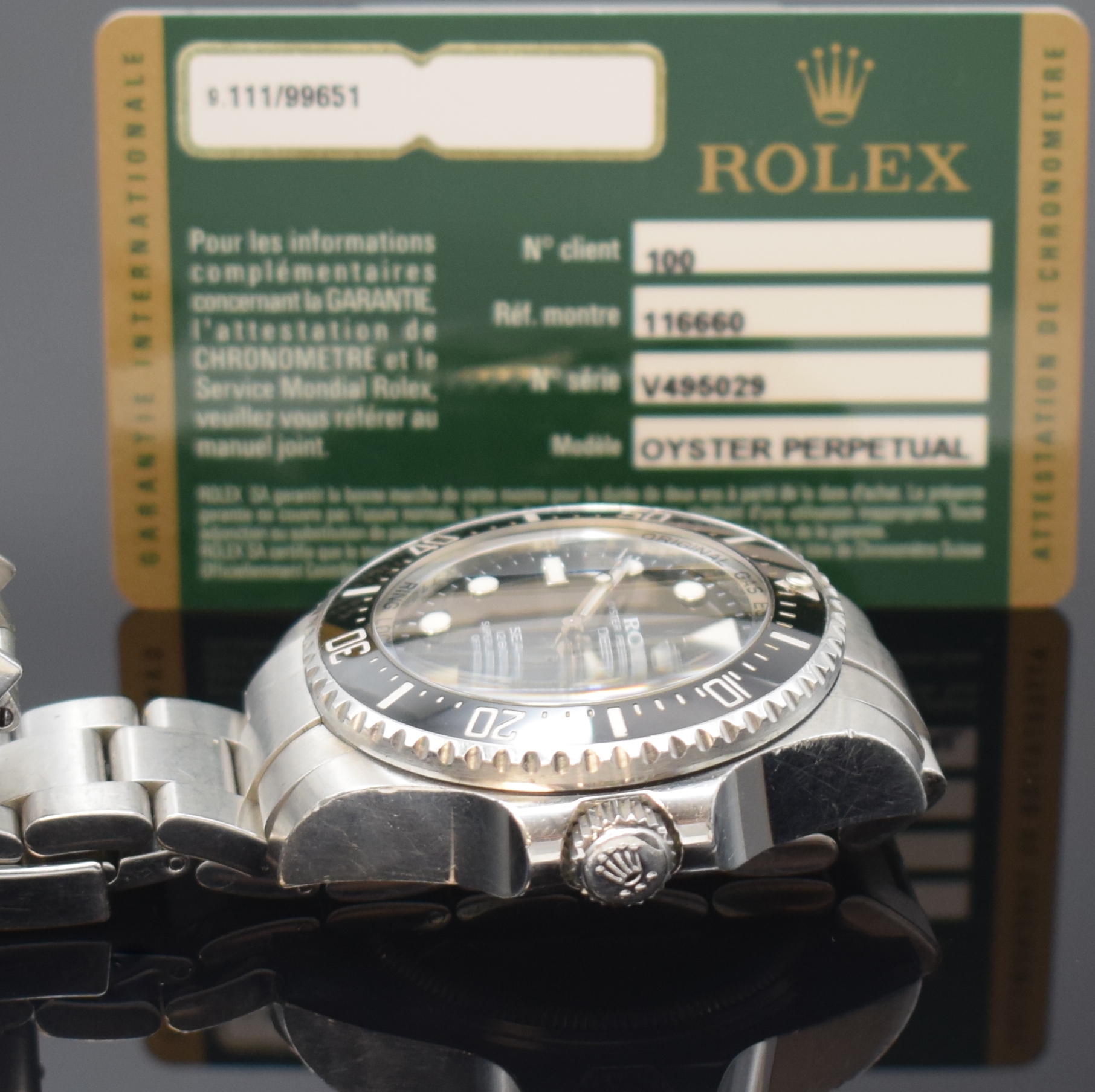 Detail c: ROLEX Herrenarmbanduhr Oyster Perpetual Date Sea-Dweller Deepsea Referenz 116660, Schweiz verk. lt. beil. Pap. 07/2009, Automatik, V- Serie, ...