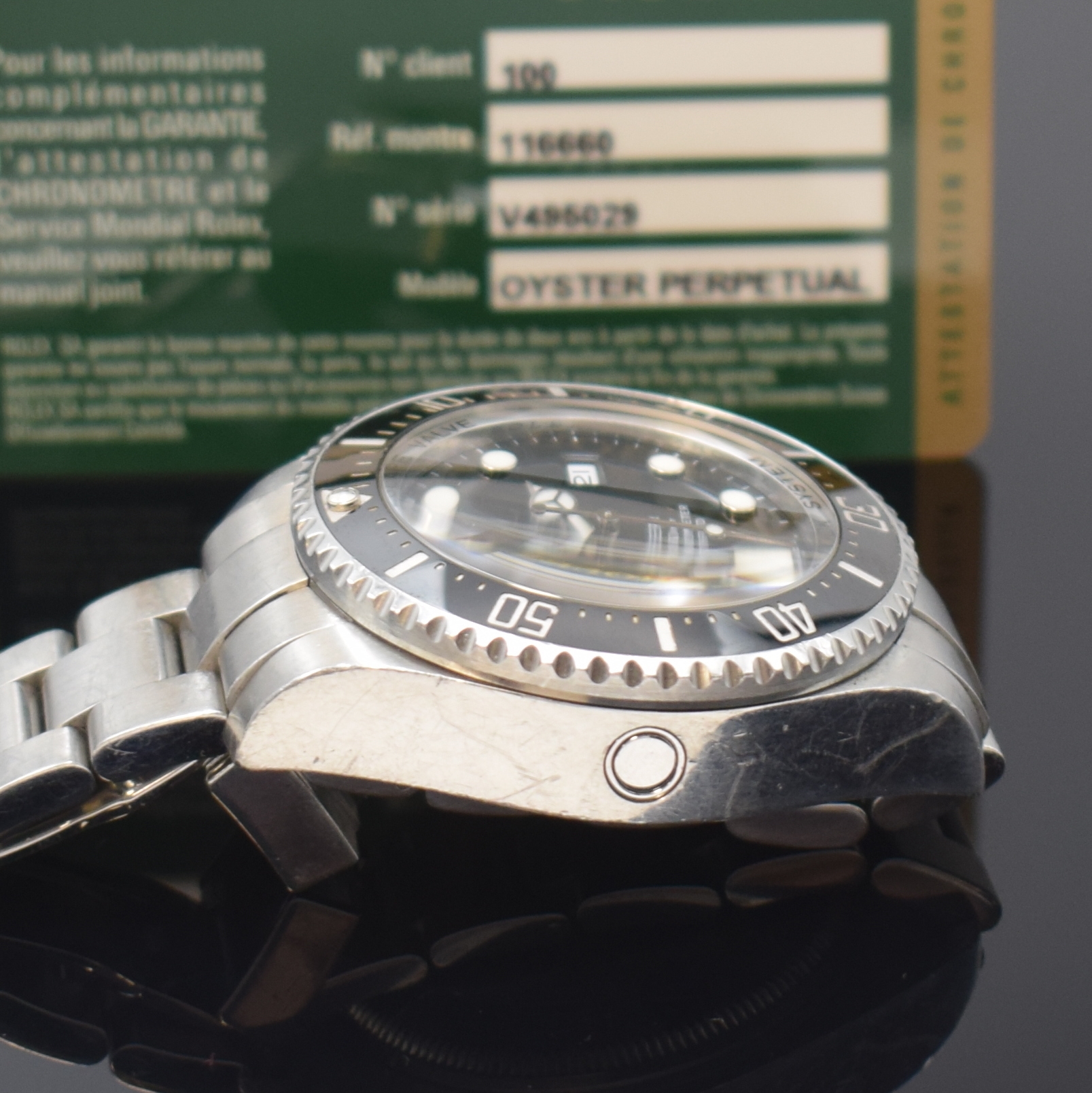 Detail d: ROLEX Herrenarmbanduhr Oyster Perpetual Date Sea-Dweller Deepsea Referenz 116660, Schweiz verk. lt. beil. Pap. 07/2009, Automatik, V- Serie, ...