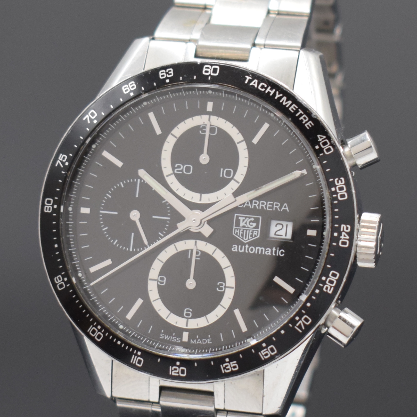 Detail a: TAG HEUER Armbandchronograph Carrera Calibre 16 Referenz CV2010-1, Schweiz um 2007, Automatik, Edelstahlgeh. inkl. Gliederband m. Faltschl., beids. ...