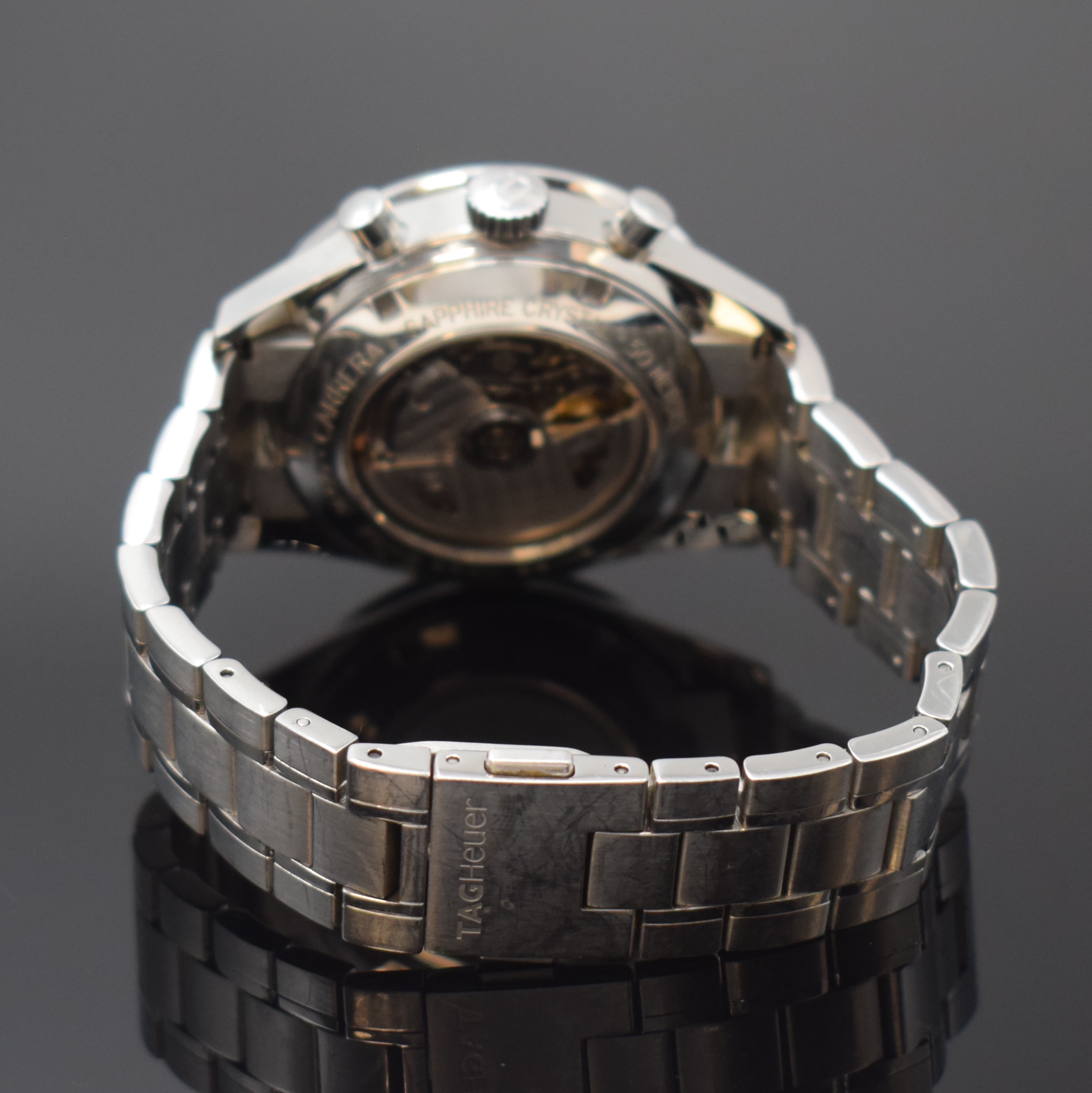 Detail b: TAG HEUER Armbandchronograph Carrera Calibre 16 Referenz CV2010-1, Schweiz um 2007, Automatik, Edelstahlgeh. inkl. Gliederband m. Faltschl., beids. ...