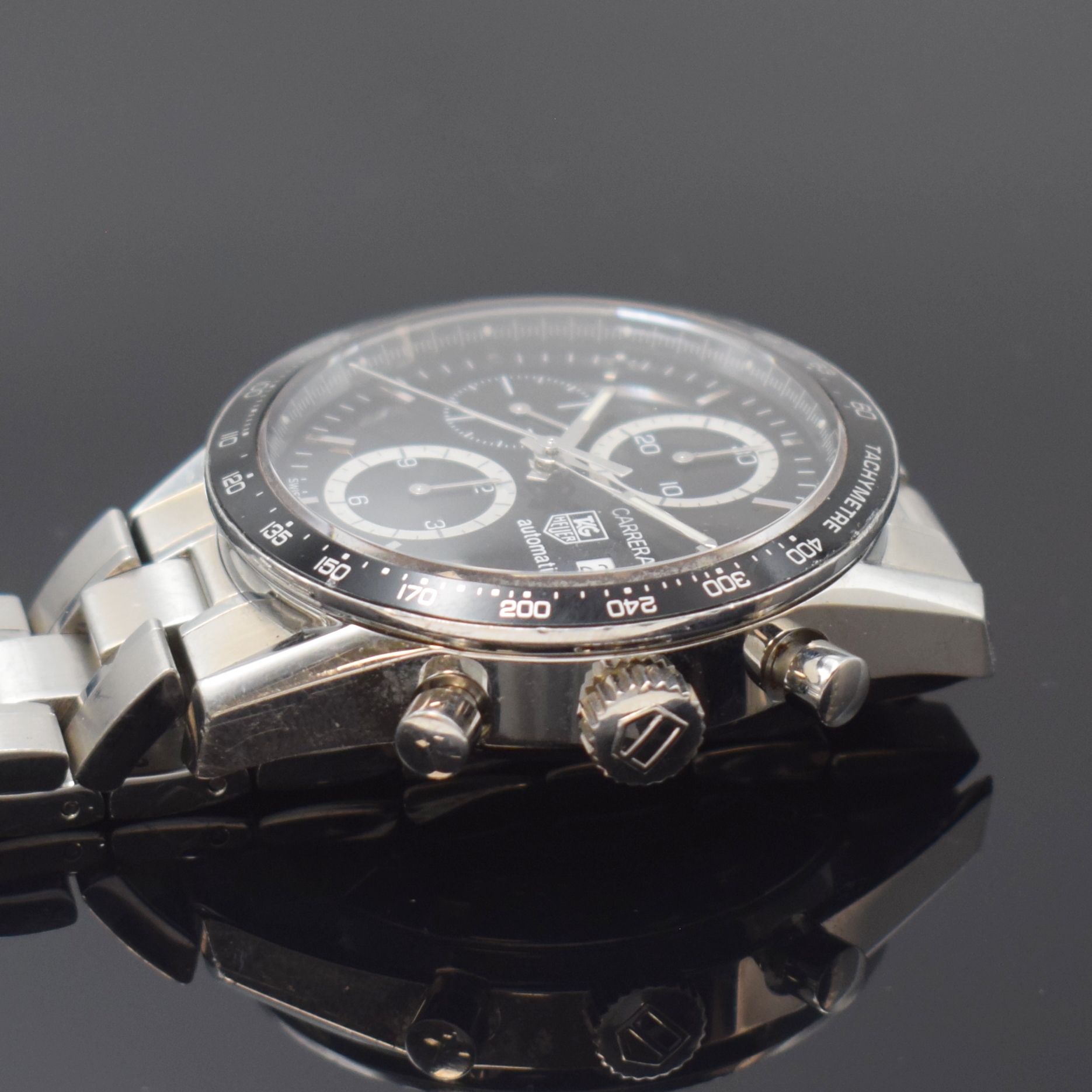 Detail c: TAG HEUER Armbandchronograph Carrera Calibre 16 Referenz CV2010-1, Schweiz um 2007, Automatik, Edelstahlgeh. inkl. Gliederband m. Faltschl., beids. ...