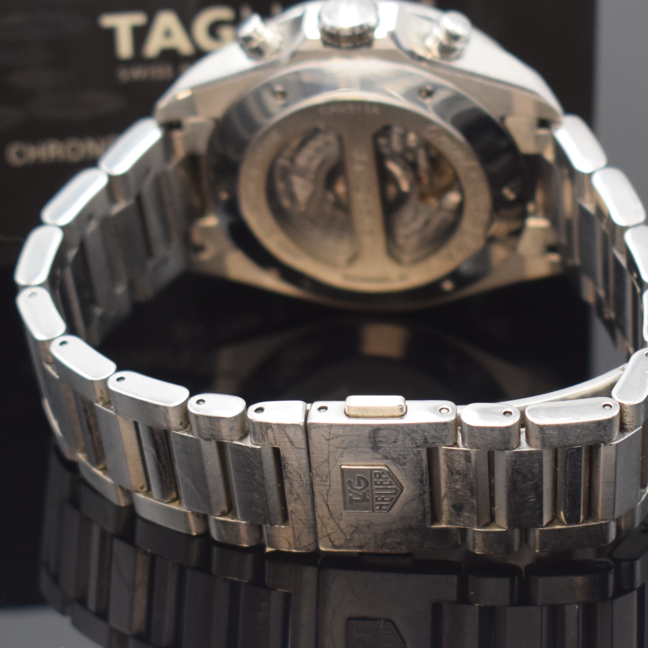 Detail b: TAG HEUER Grand Carrera Calibre 17 Chronometer Herrenchronograph Referenz CAV511A, Schweiz um 2010, Automatik, beids. vergl. Geh. in Edelstahl inkl. ...