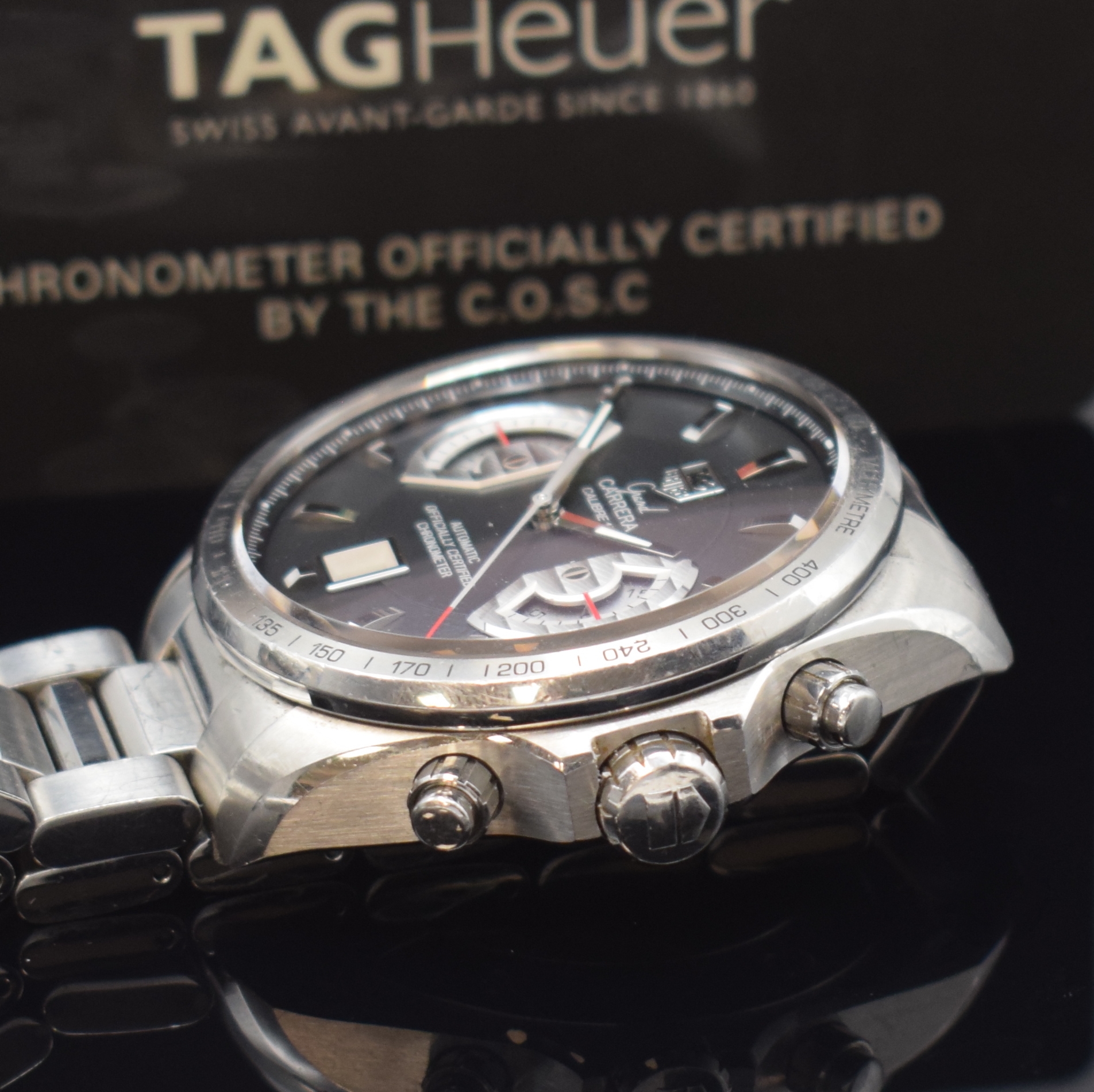 Detail c: TAG HEUER Grand Carrera Calibre 17 Chronometer Herrenchronograph Referenz CAV511A, Schweiz um 2010, Automatik, beids. vergl. Geh. in Edelstahl inkl. ...