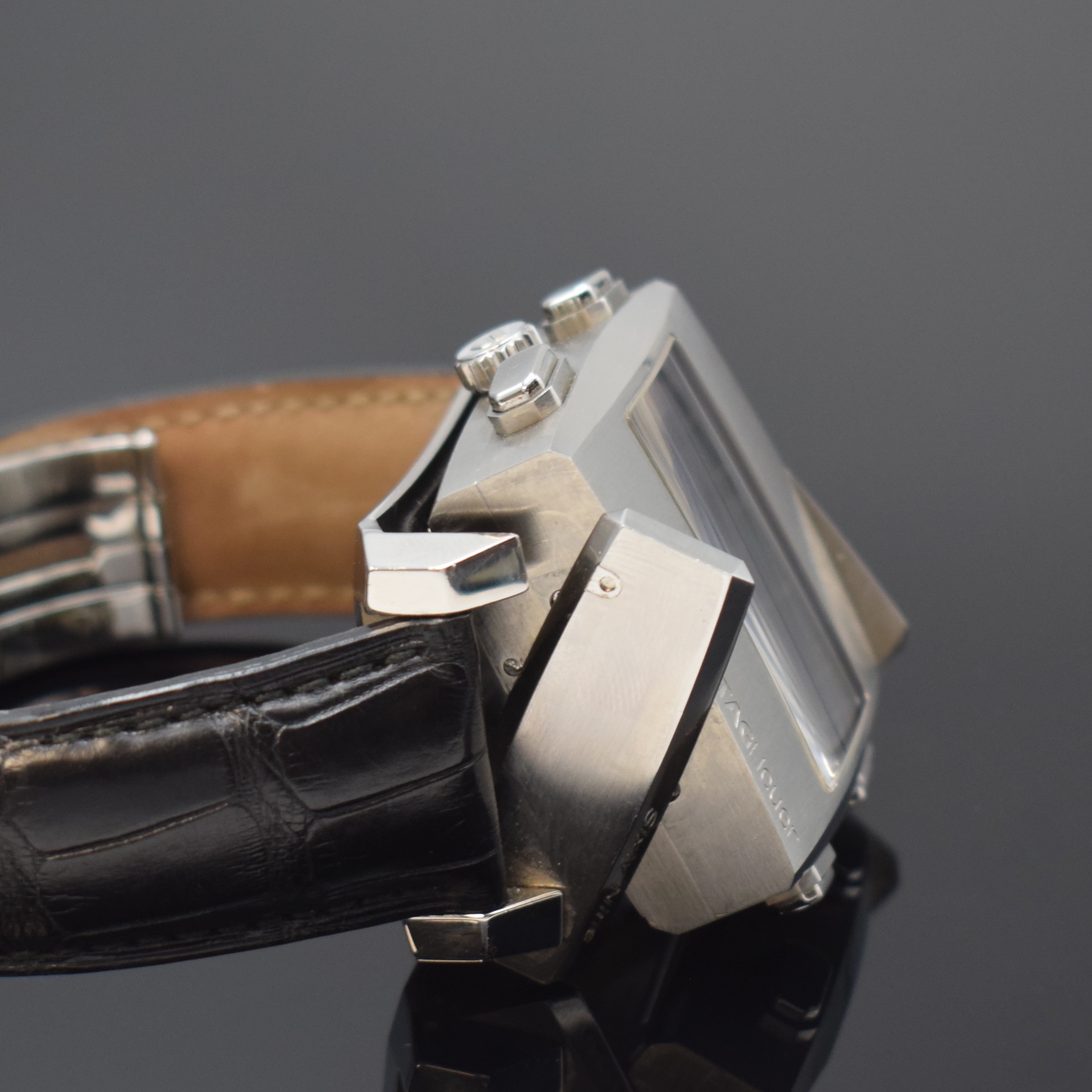 Detail c: TAG HEUER Monaco Sixty Nine Herrenchronograph mit 2 Werken Referenz CW9110-0, Schweiz um 2000, Handaufzug, Edelstahlgeh. m. Wende- Mechanismus, orig. ...